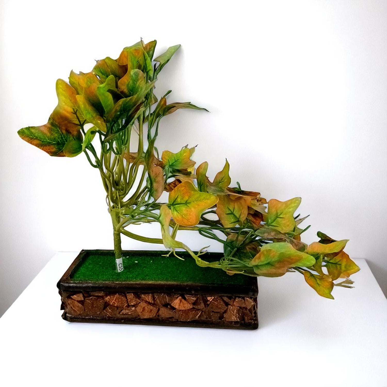 Artificial Plant With Pot |Bonsai Money Plant - for Home Decor, Living Room, Side Table - 12 Inch - Apkamart #Style_Design 2