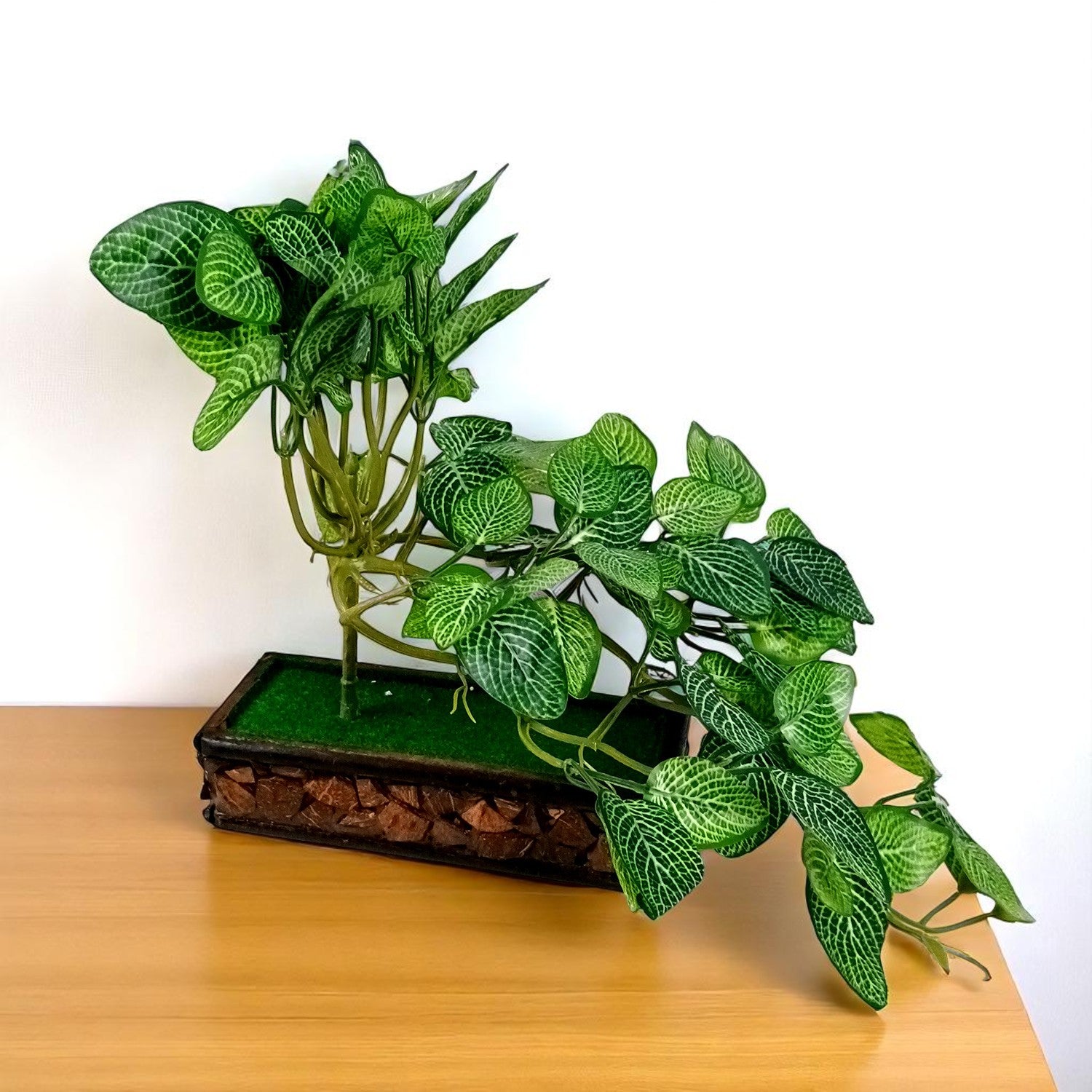Artificial Money plant With Pot | Bonsai Artificial plant - For Vase, Pot, Home, Bedroom, Balcony, Office Corner, Living Room - 15 Inch - Apkamart #Style_Design 1