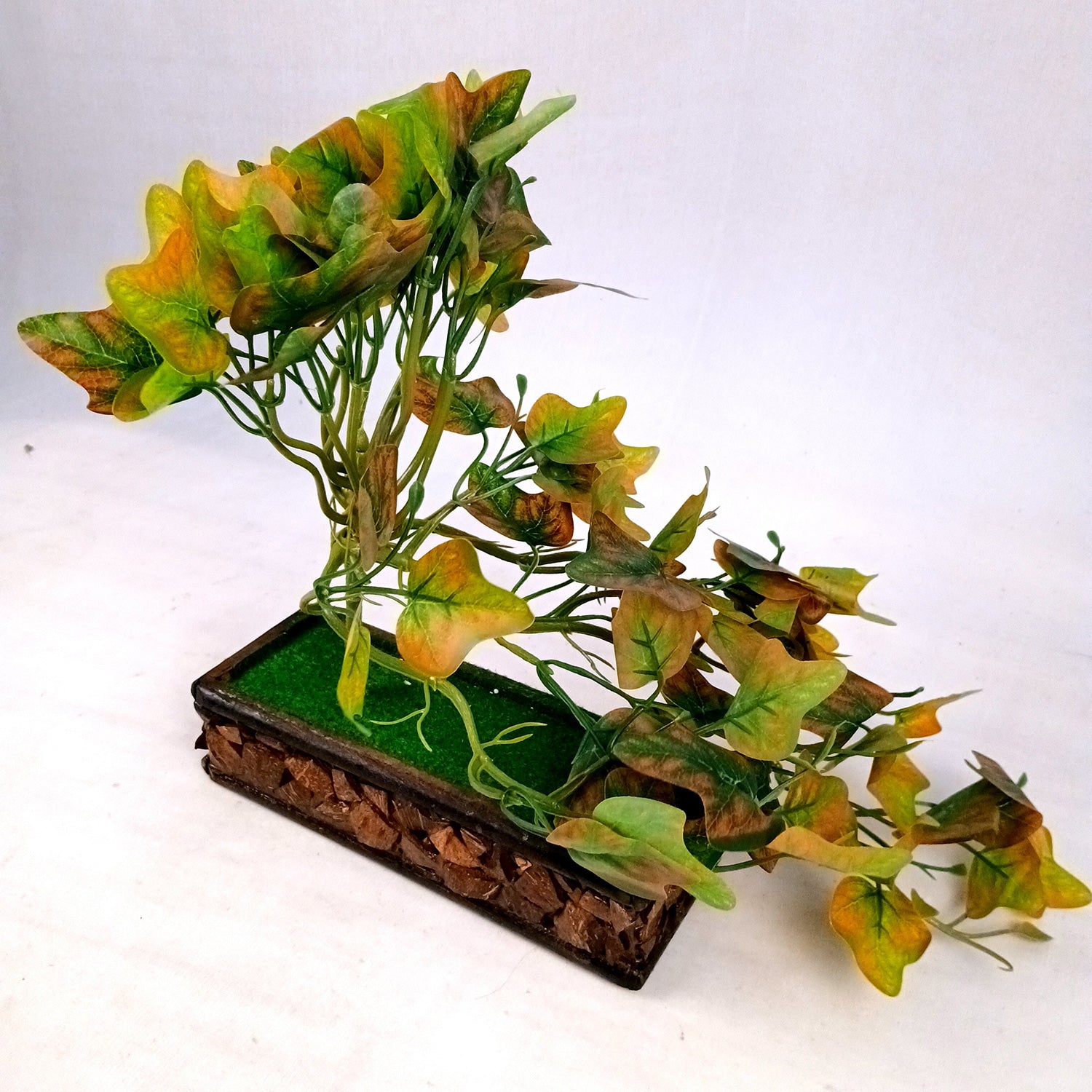 Artificial Plant With Pot |Bonsai Money Plant - for Home Decor, Living Room, Side Table - 12 Inch - Apkamart #Style_Design 2