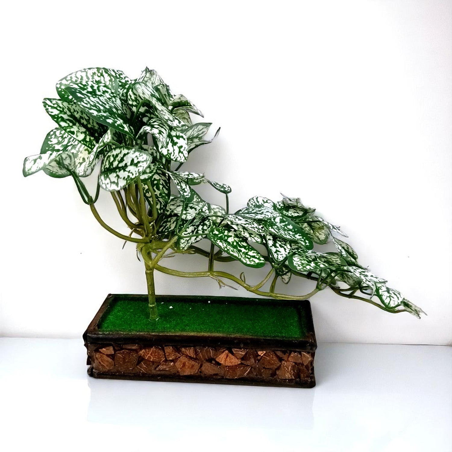 Artificial Plant With Pot | Artificial Bonsai Money Plant - for Home Decor Living Room Side Table Centerpiece - 16 Inch - Apkamart #Style_Design 2