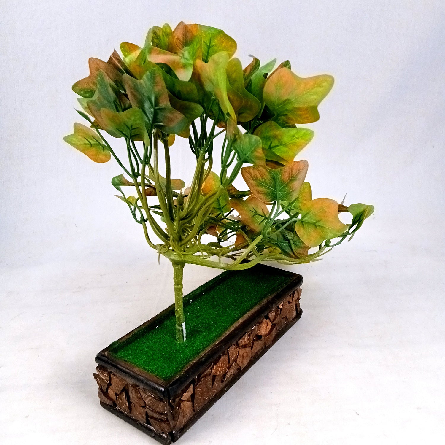 Artificial Plant With Pot |Bonsai Money Plant - for Home Decor, Living Room, Side Table - 12 Inch - Apkamart #Style_Design 2