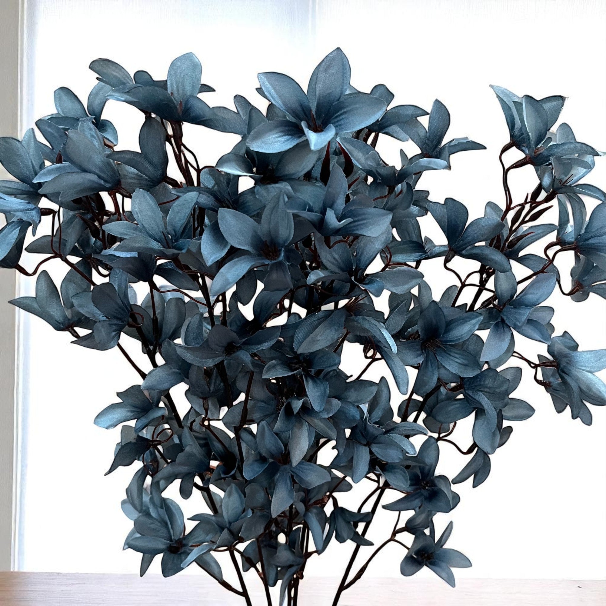 Artificial Flowers | Faux Flowers Bunch - for Home Decor, Living Room, Side Table, Centerpiece - 29 Inch - Apkamart #Colour_Blue