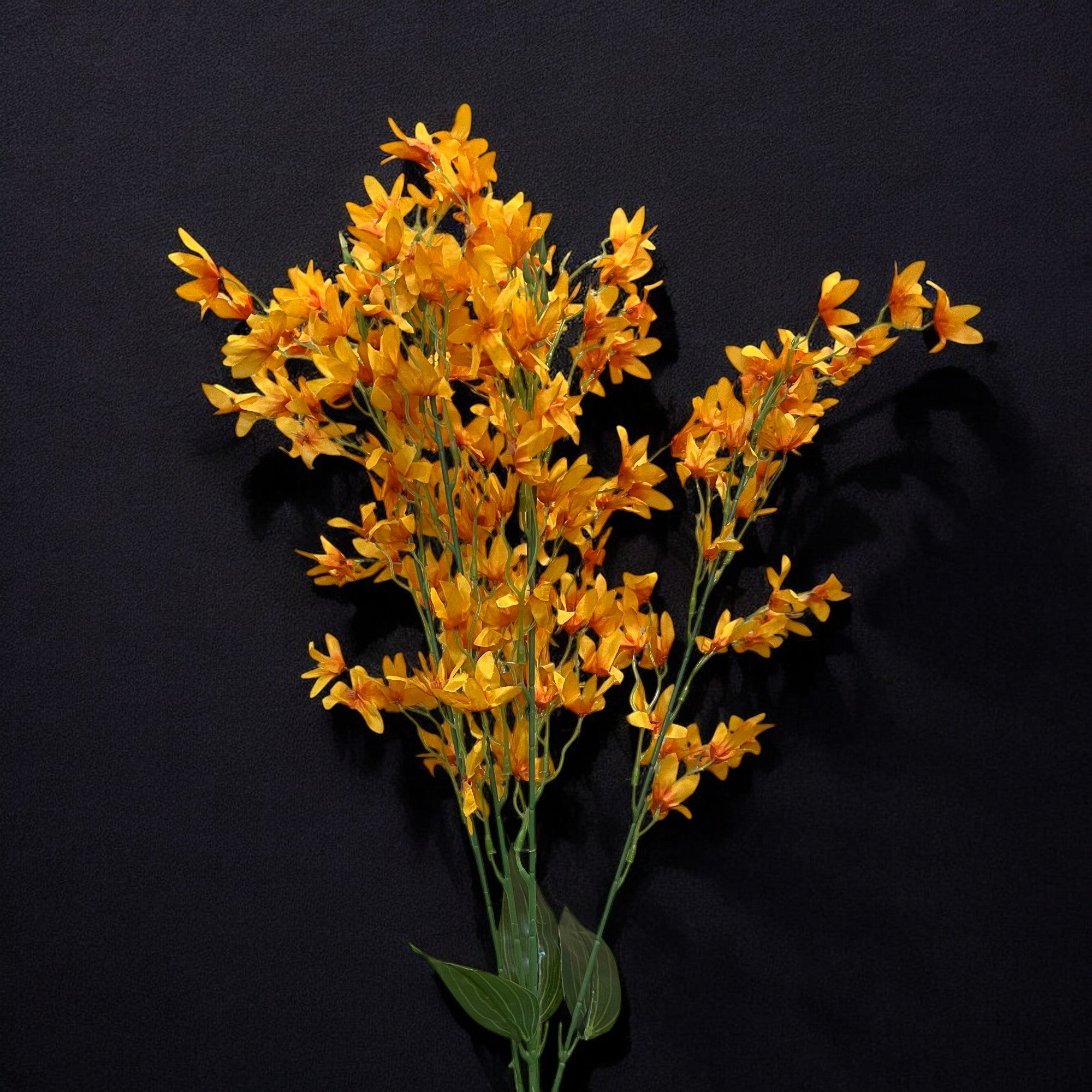 Artificial Orchids Flower Bouquets | Fake Flowers Bunch - For Vase, Pot, Home, Bedroom, Balcony, Office Corner, Living Room - 28 Inch - Apkamart #Colour_Orange