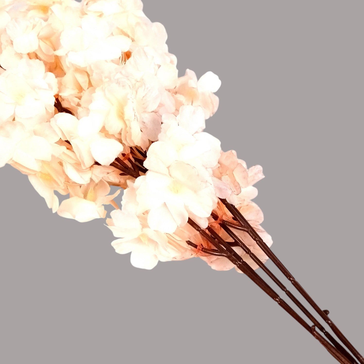 Artificial Flower Bouquets - Cherry Blossom | Faux Flowers Sticks / Bunch - for Table Vase, Home Decor, Living Room, Side Table Centerpiece - 21 Inch - Apkamart #Style_Design 2