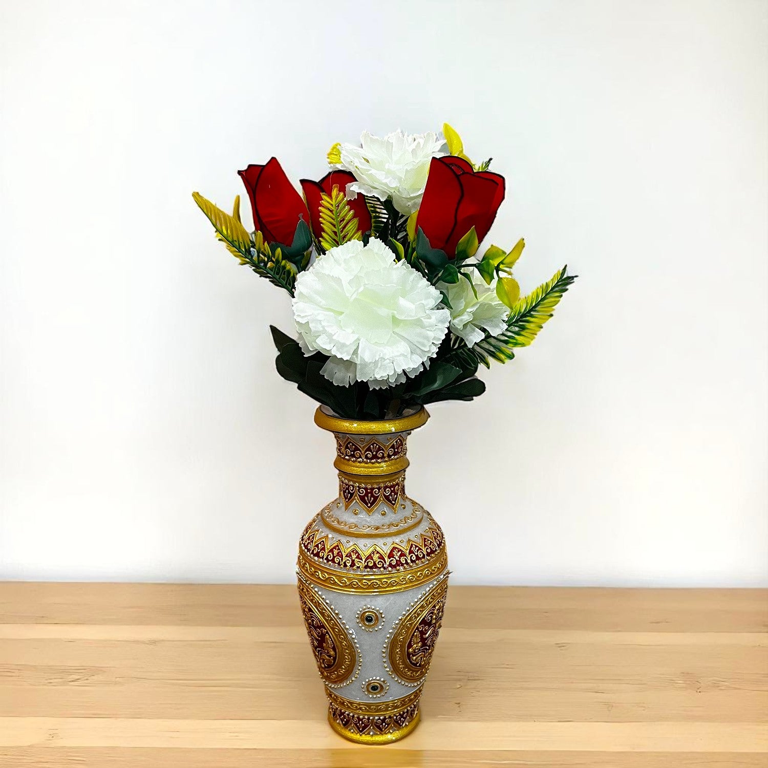 Artificial Flowers Bunches for Vase Pot | Faux Flowers Stem - for Home Decor, Living Room, Office & Festivals Decoration (Vase Not Included) - 13 Inch - Apkamart