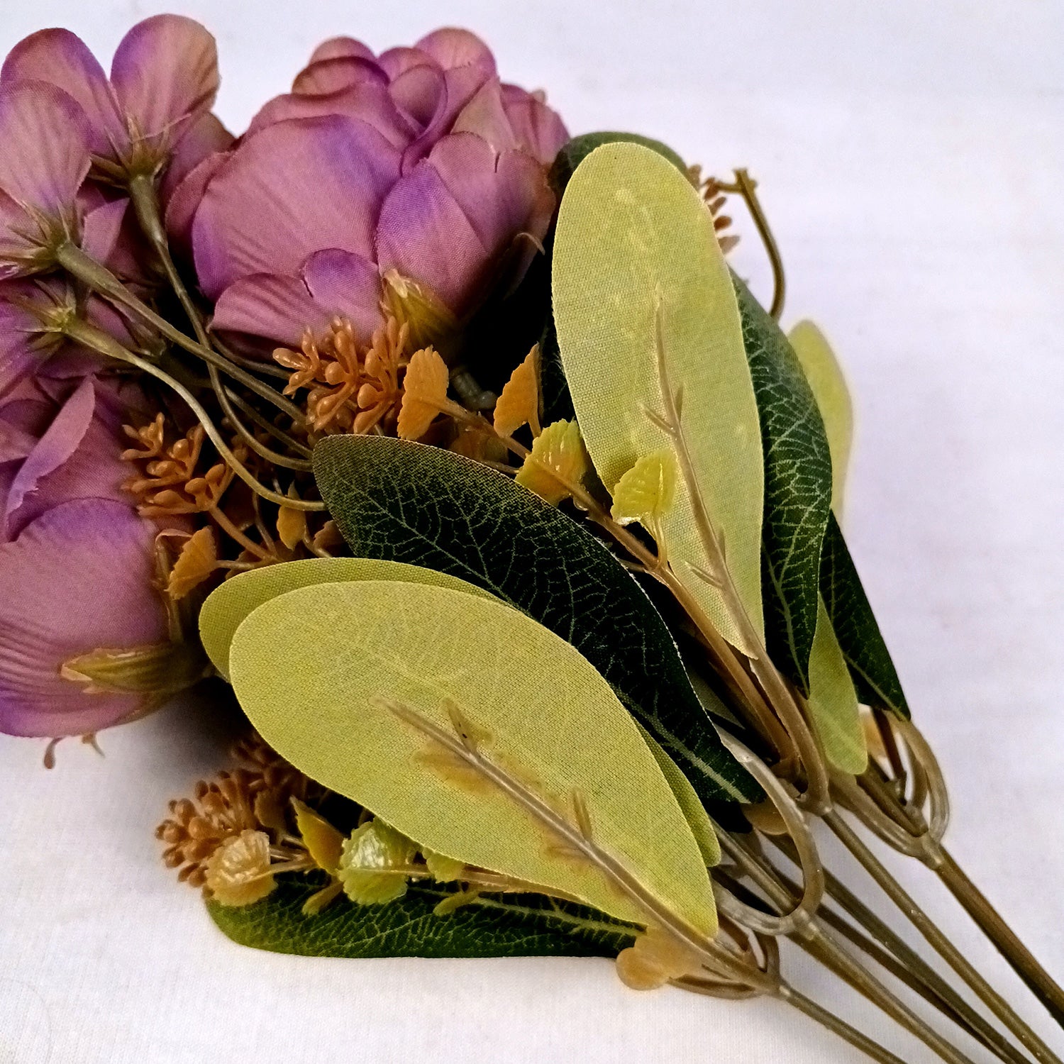 Artificial Flowers Rose Sticks | Faux Flowers Bunch - for Home Decor, Living Room, Centerpiece - 15 Inch - Apkamart #Colour_Pink