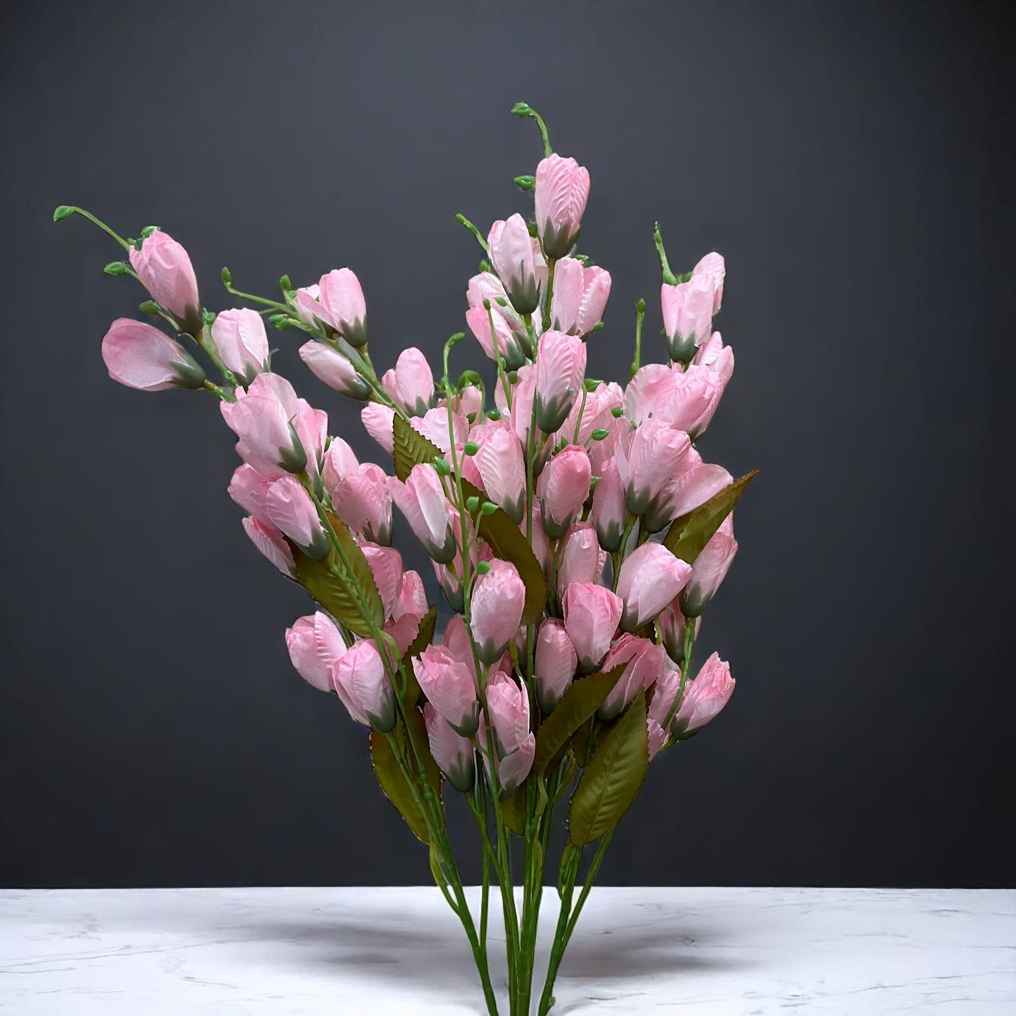 Artificial Flower Tulips Bouquet | Faux Flowers Bunch - for Table Vase, Pot, Home Decor, Living Room, Side Table Centerpiece - 27 Inch - Apkamart #Colour_Pink