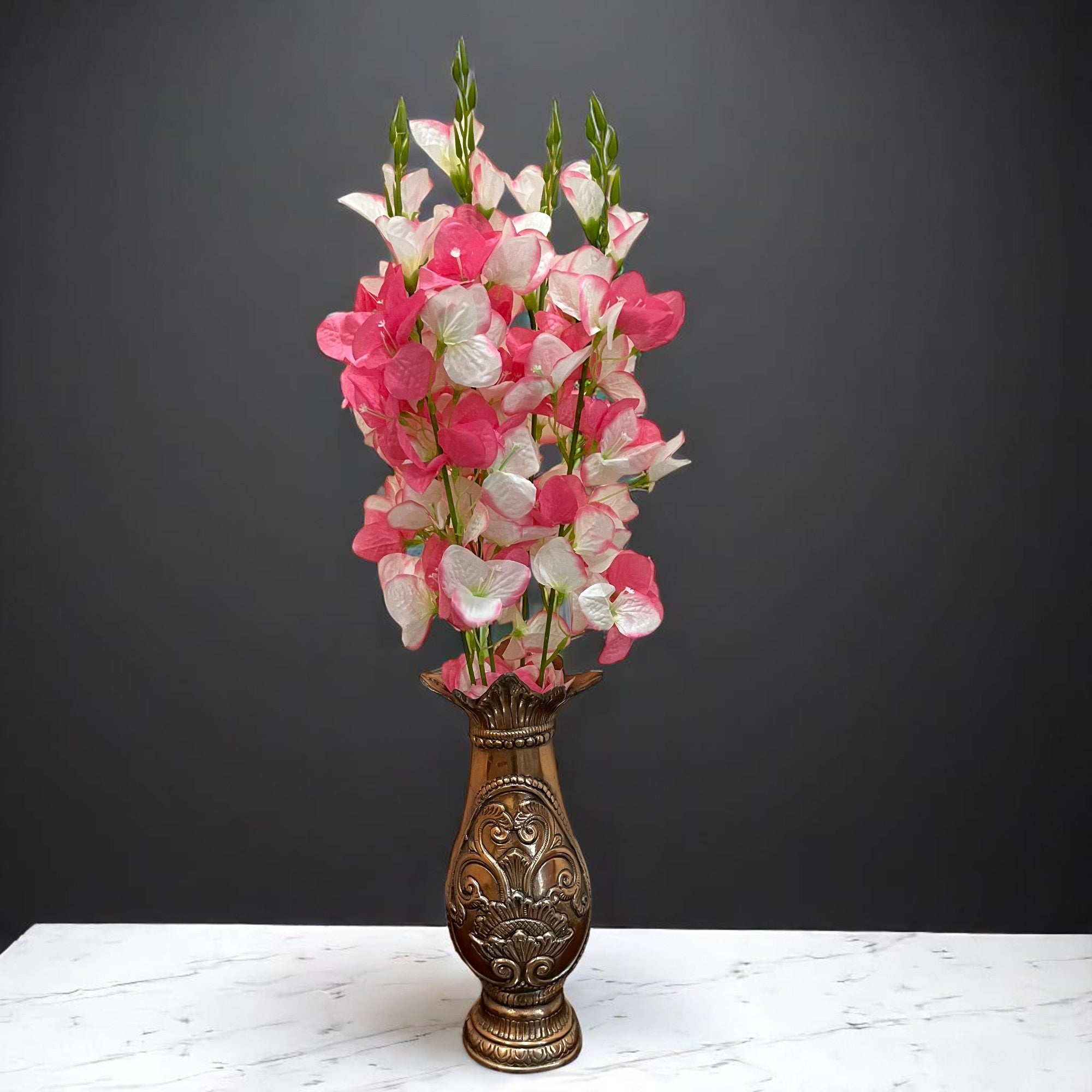 Artificial Flower Bouquet | Fake Orchids Flowers Bunch - For Vase, Pot, Home, Bedroom, Balcony, Office Corner - 26 Inch - Apkamart #Colour_Multicolor