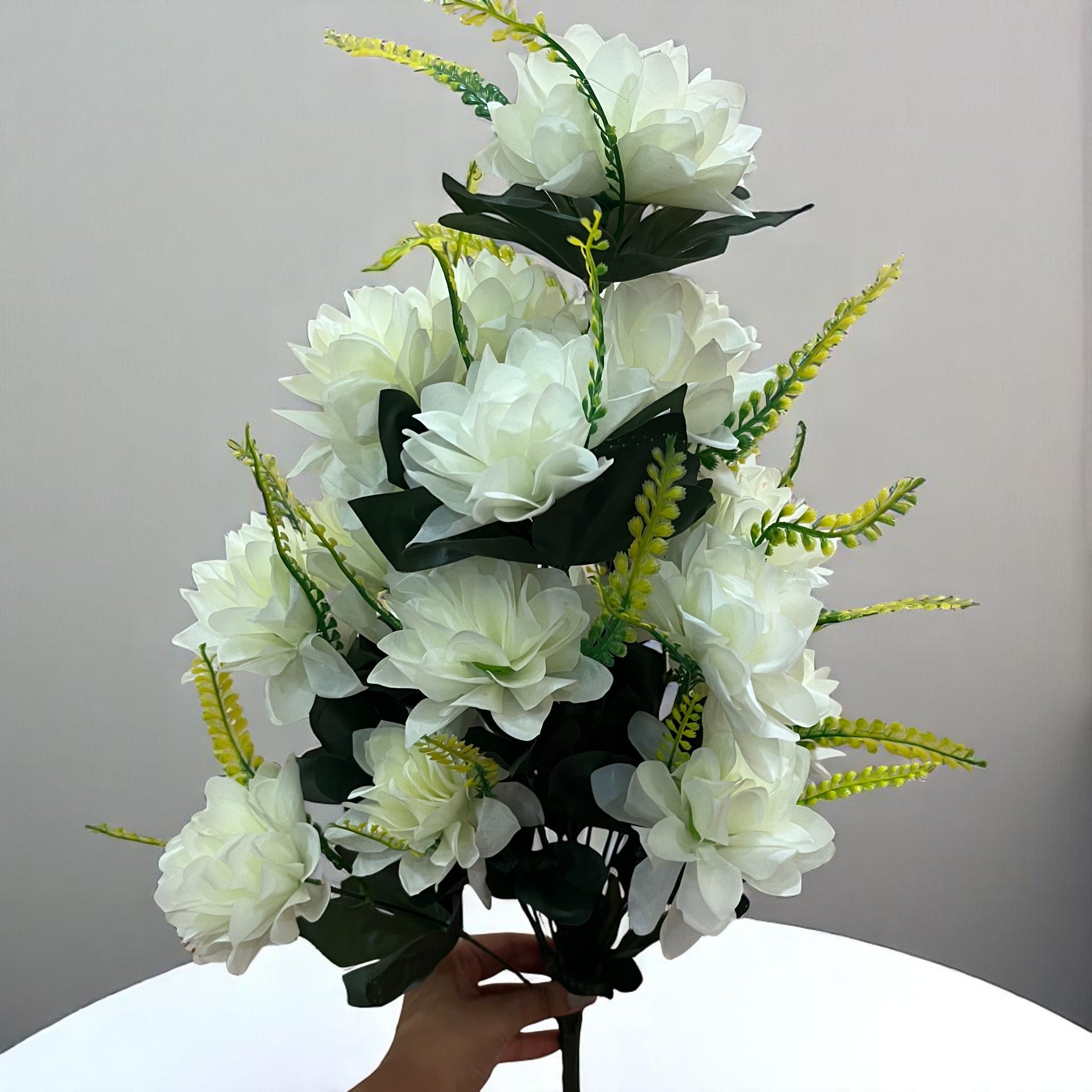 Artificial Plant Flowers Bunches for Vase Pot | Faux Flowers Stick - for Home Decor Living Room Side Table Centerpiece - 27 Inch - Apkamart #Colour_White
