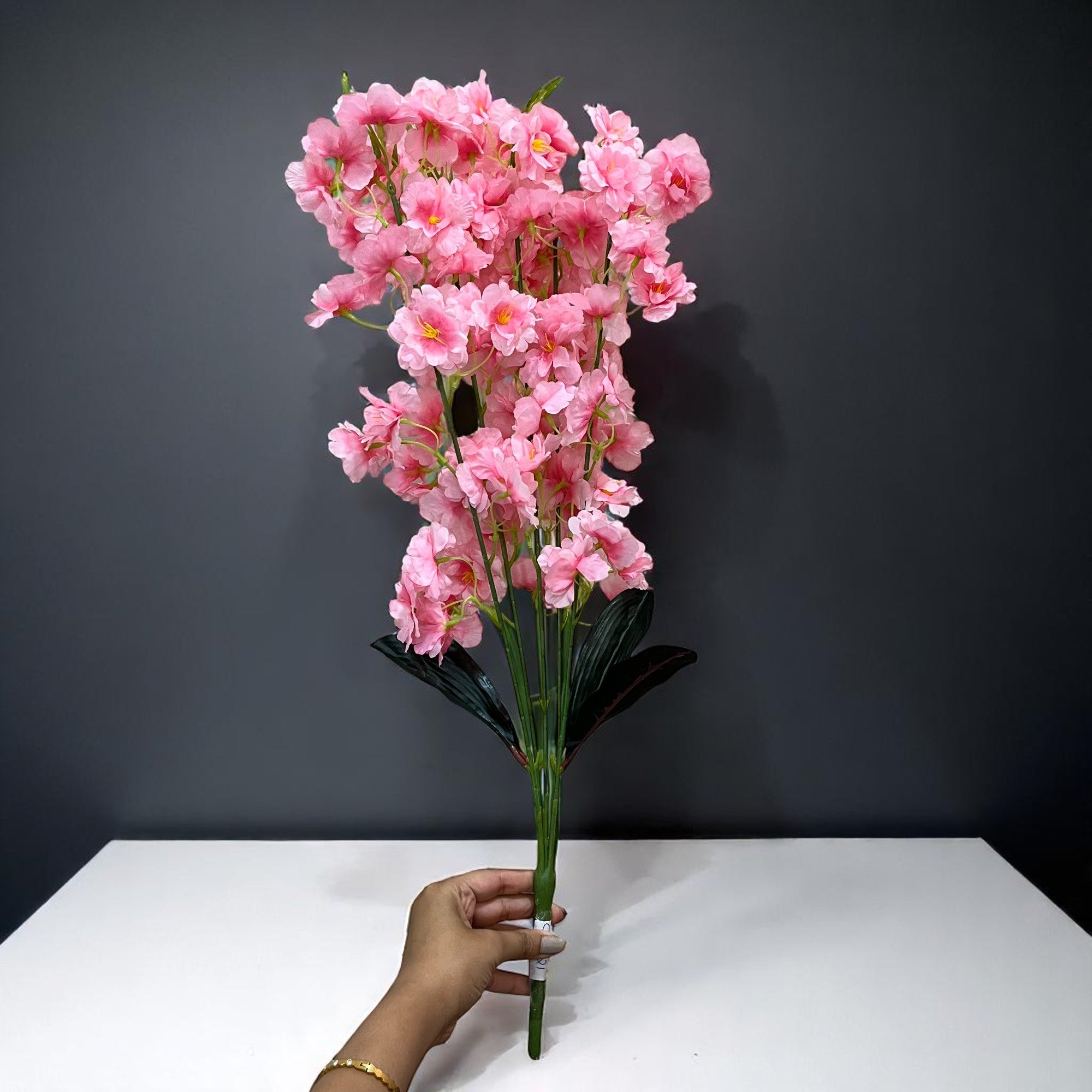 Artificial Flower Orchids Bouquets | Faux Flowers Bunch - for Table Vase, Pot, Home Decor, Living Room, Side Table Centerpiece - 26 Inch - Apkamart #Colour_Pink