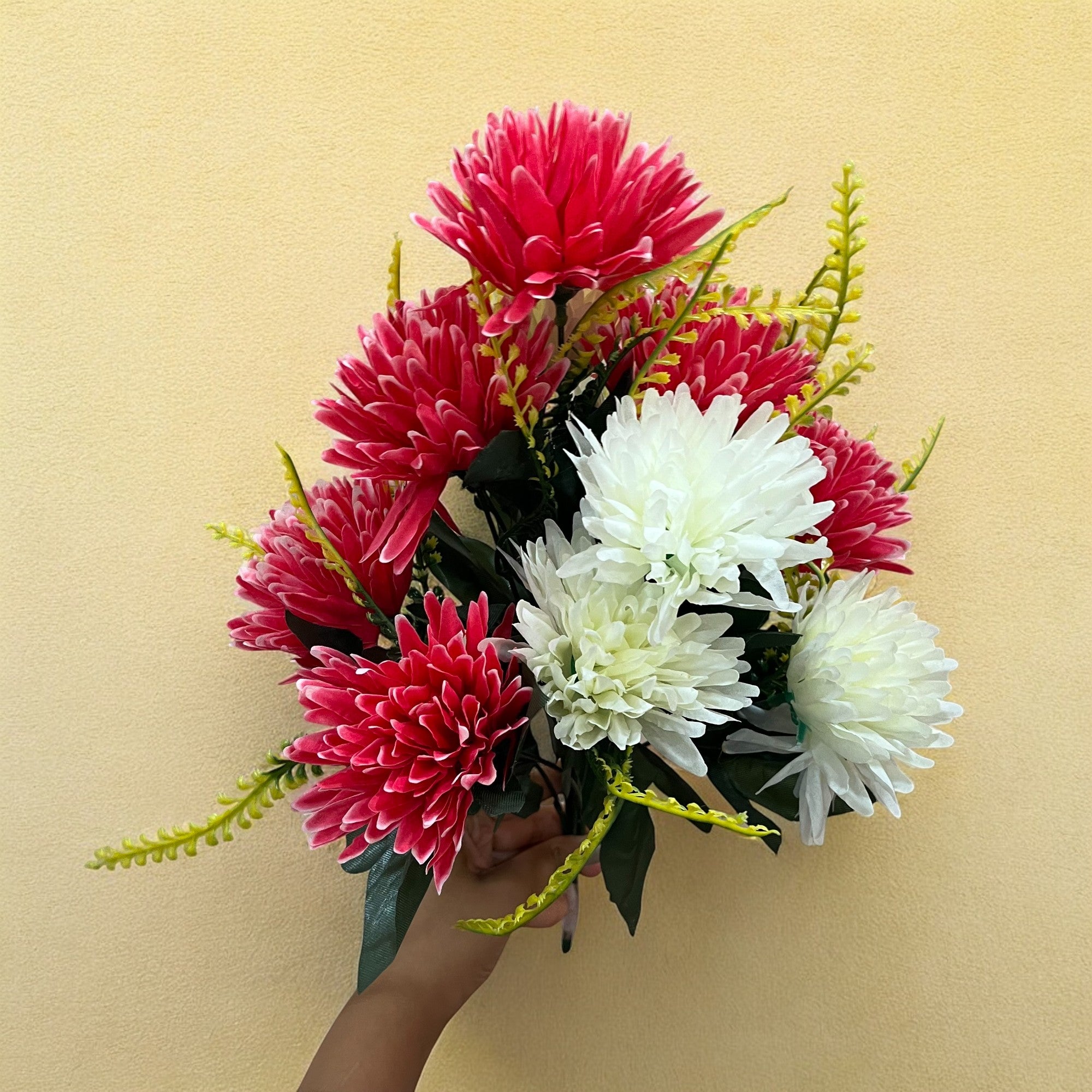 Artificial Marigold Flowers Bunches for Vase Pot | Faux Flowers Stem - for Home Decor Living Room Side Table Centerpiece - 16 Inch - Apkamart #Style_Design 2