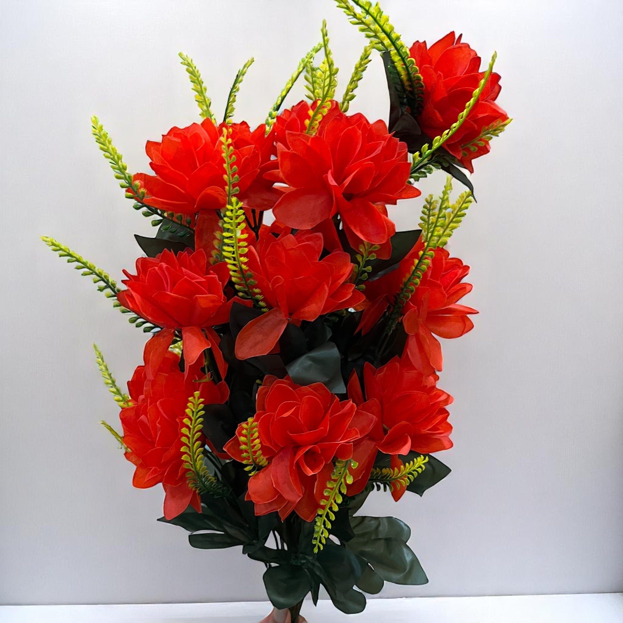 Artificial Flowers Bunches for Vase Pot | Faux Flowers Sticks - for Home Decor Living Room Side Table Centerpiece - 27 Inch - Apkamart #Colour_Red