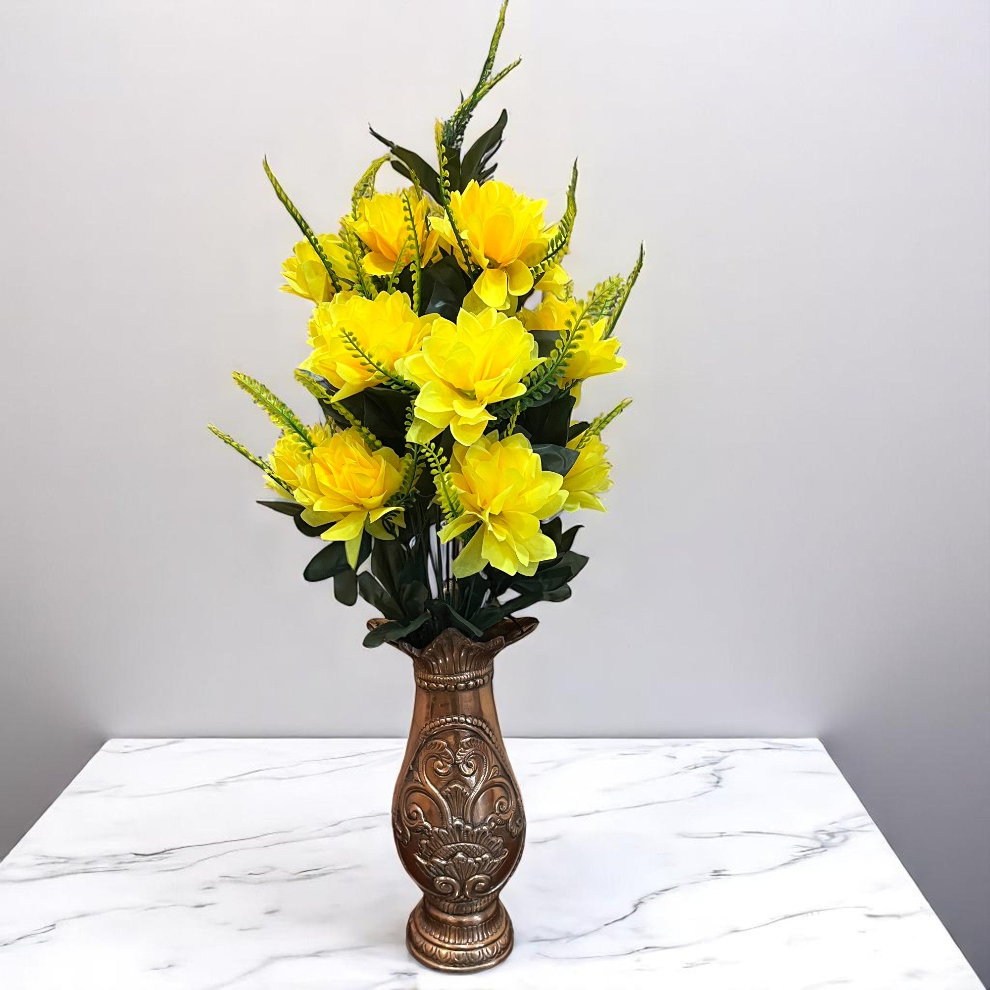 Artificial Flowers Bunches for Vase Pot | Faux Flowers Sticks - for Home Decor Living Room Side Table Centerpiece - 27 Inch - Apkamart #Colour_Yellow