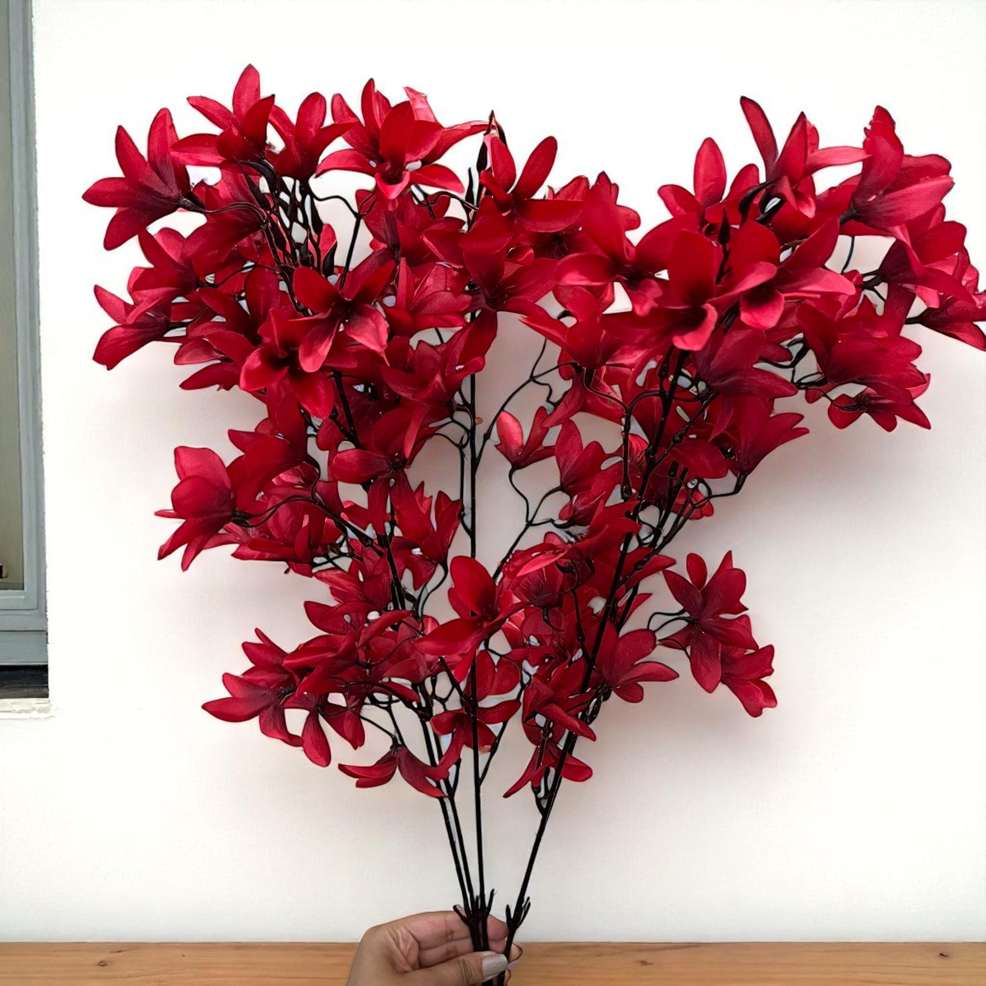 Artificial Flowers | Faux Flowers Bunch - for Home Decor, Living Room, Side Table, Centerpiece - 29 Inch - Apkamart #Colour_Pink