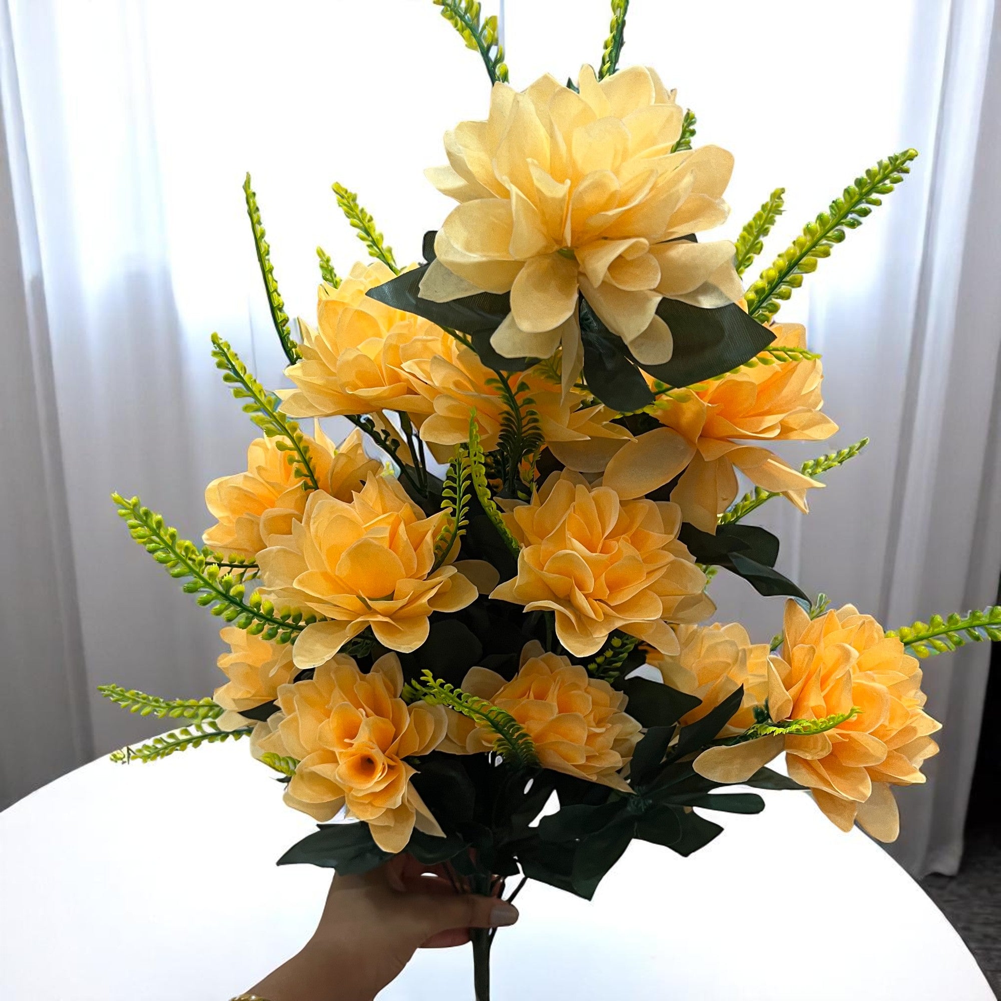 Artificial Plant Flowers Bunches for Vase Pot | Faux Flowers Stick - for Home Decor Living Room Side Table Centerpiece - 27 Inch - Apkamart #Colour_Orange