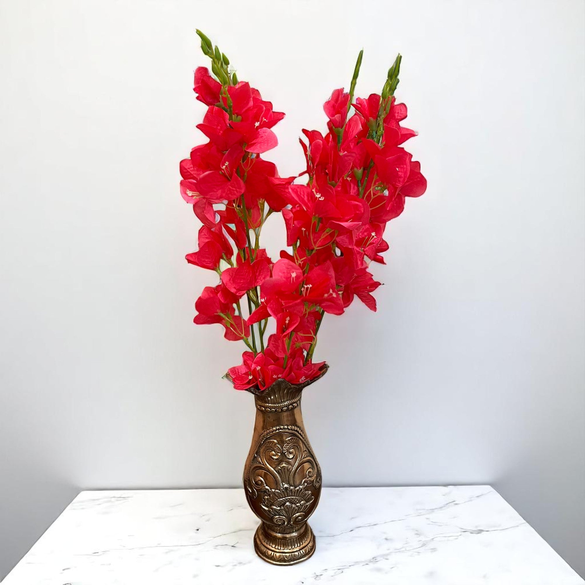 Artificial Flower Bouquet | Fake Orchids Flowers Bunch - For Vase, Pot, Home, Bedroom, Balcony, Office Corner - 26 Inch - Apkamart #Colour_Pink