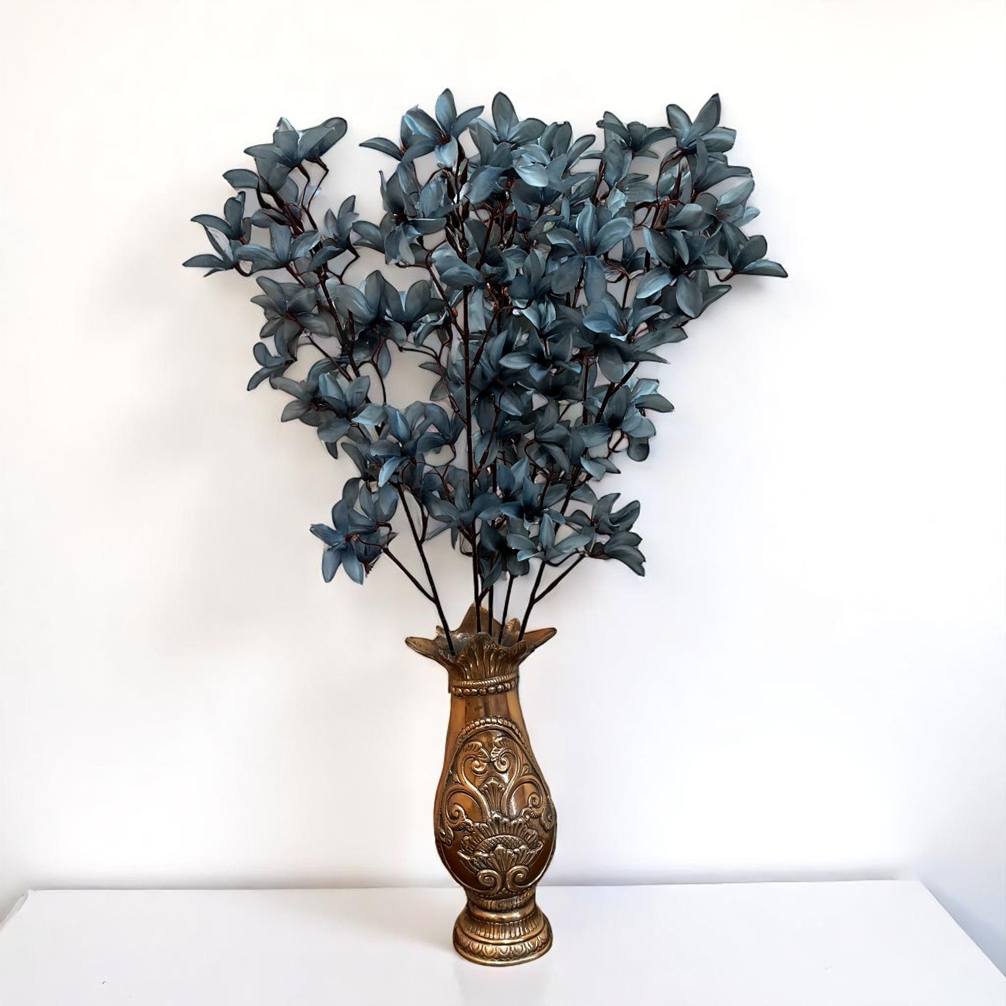 Artificial Flowers | Faux Flowers Bunch - for Home Decor, Living Room, Side Table, Centerpiece - 29 Inch - Apkamart #Colour_Blue