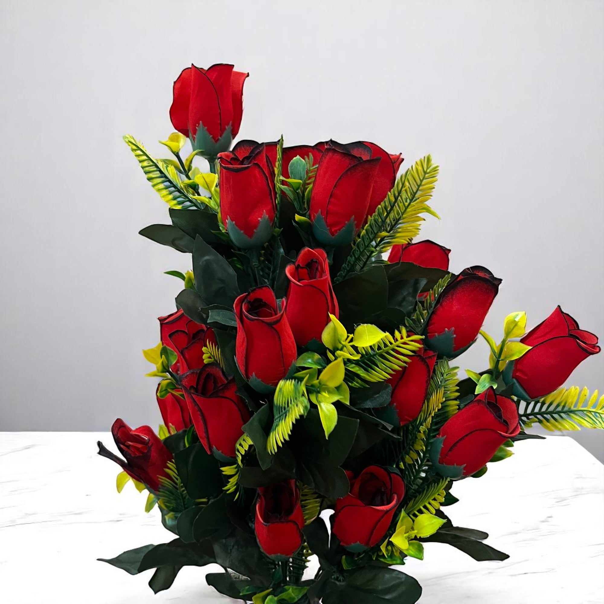 Artificial Flowers Rose | Faux Flowers Bunch - for Home Decor, Living Room, Side Table - 26 Inch - Apkamart