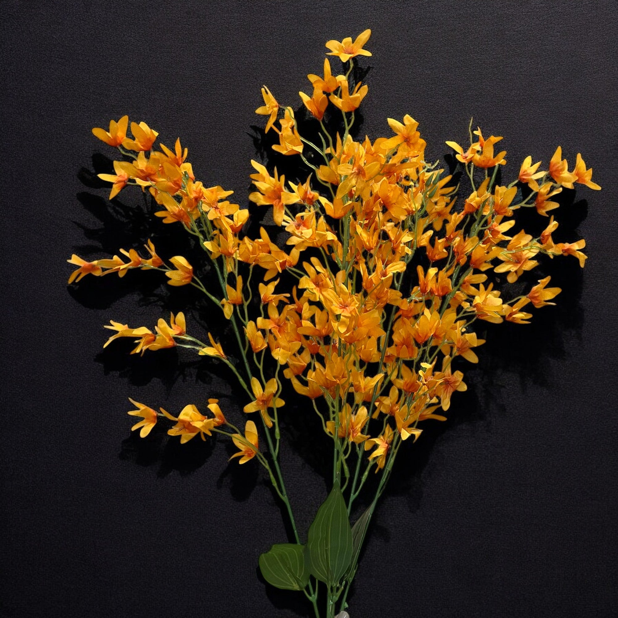 Artificial Orchids Flower Bouquets | Fake Flowers Bunch - For Vase, Pot, Home, Bedroom, Balcony, Office Corner, Living Room - 28 Inch - Apkamart #Colour_Orange