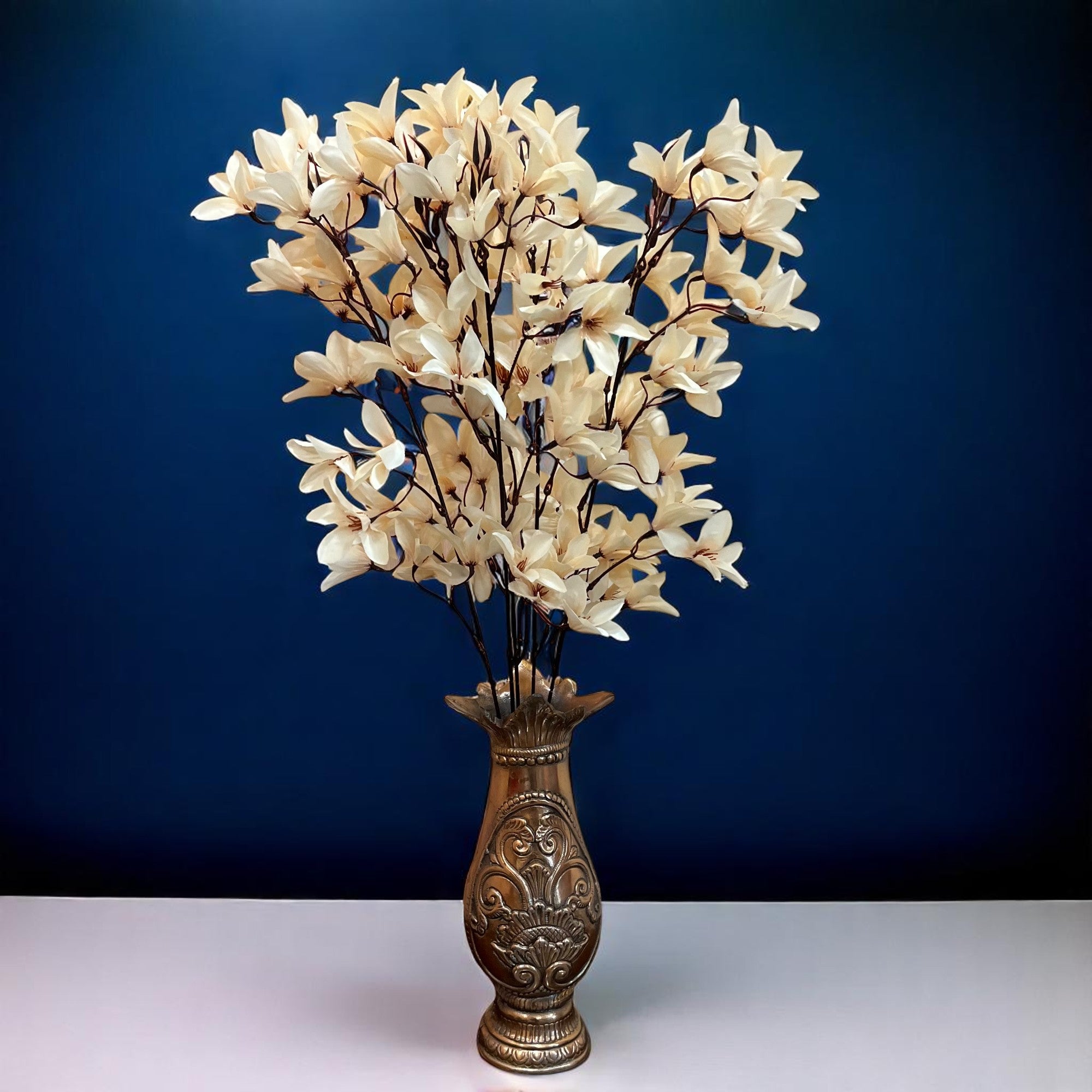 Artificial Flowers | Faux Flowers Bunch - for Home Decor, Living Room, Side Table, Centerpiece - 29 Inch - Apkamart #Colour_Cream