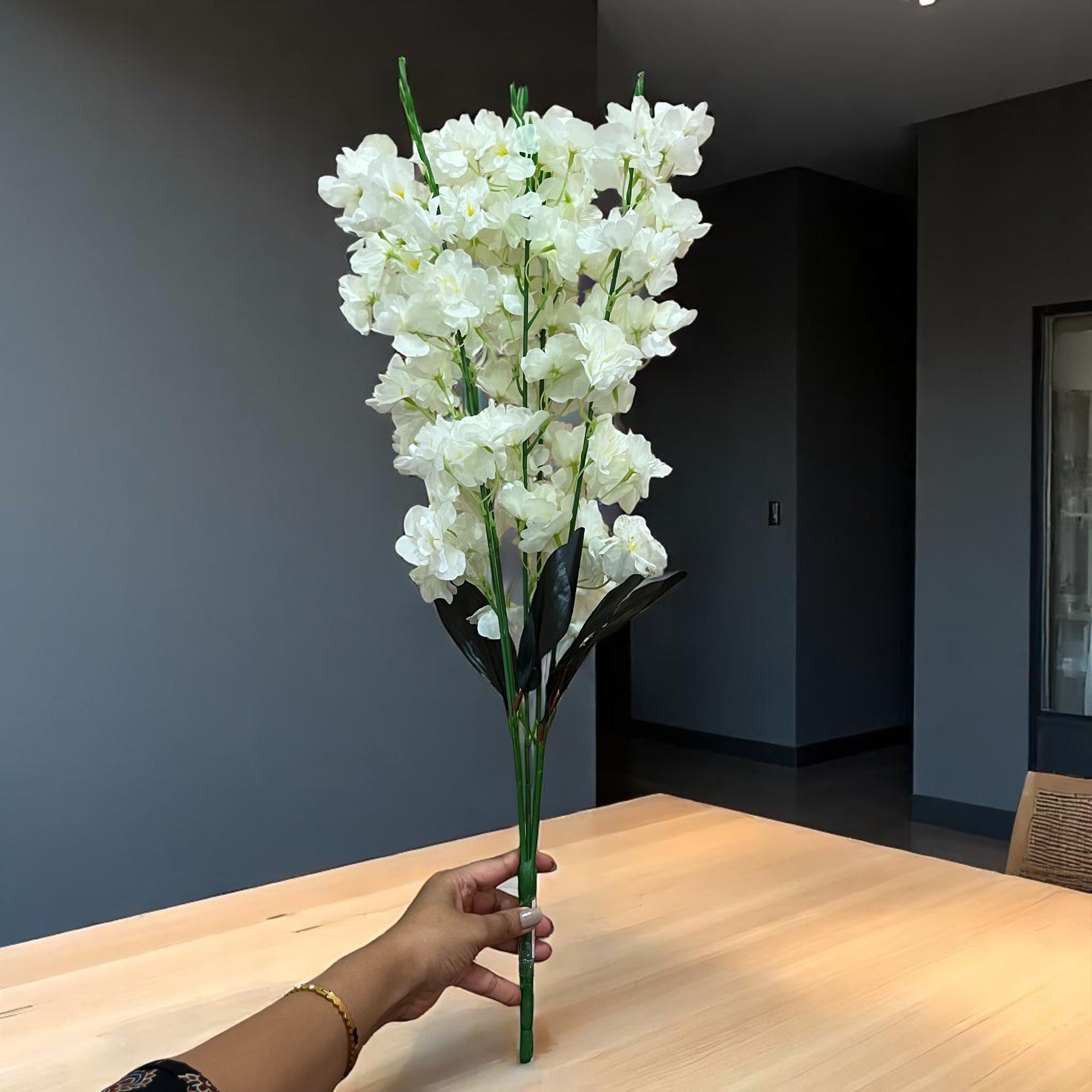 Artificial Flower Orchids Bouquets | Faux Flowers Bunch - for Table Vase, Home Decor, Living Room, Side Table Centerpiece - 26 Inch - Apkamart #Style_Design 2