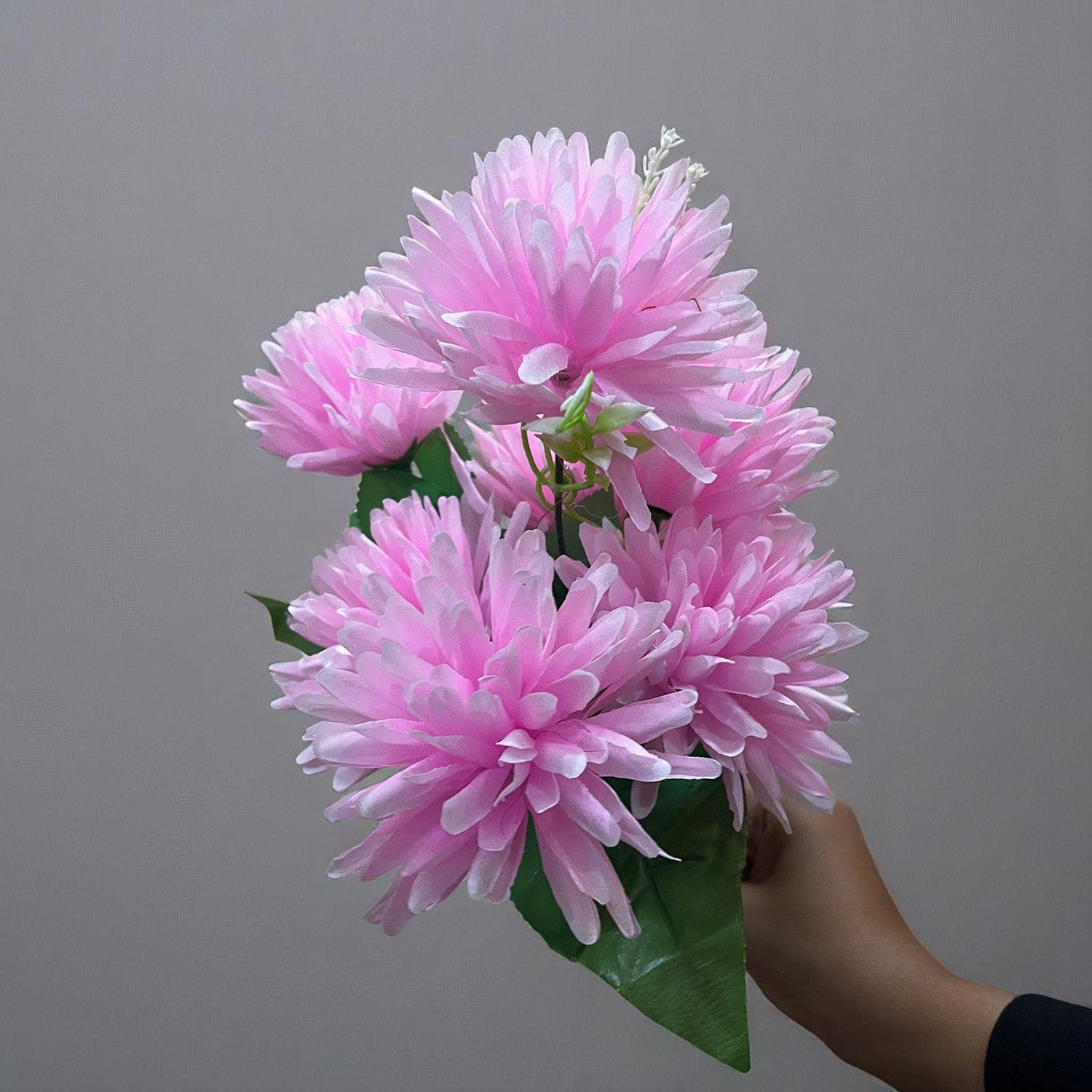Artificial Flowers Dahlia Bunches for Vase Pot | Faux Flowers Stick - for Home Decor, Living Room, Wedding & Party Decoration  (Vase Not Included) - 15 Inch - Apkamart #Colour_Pink