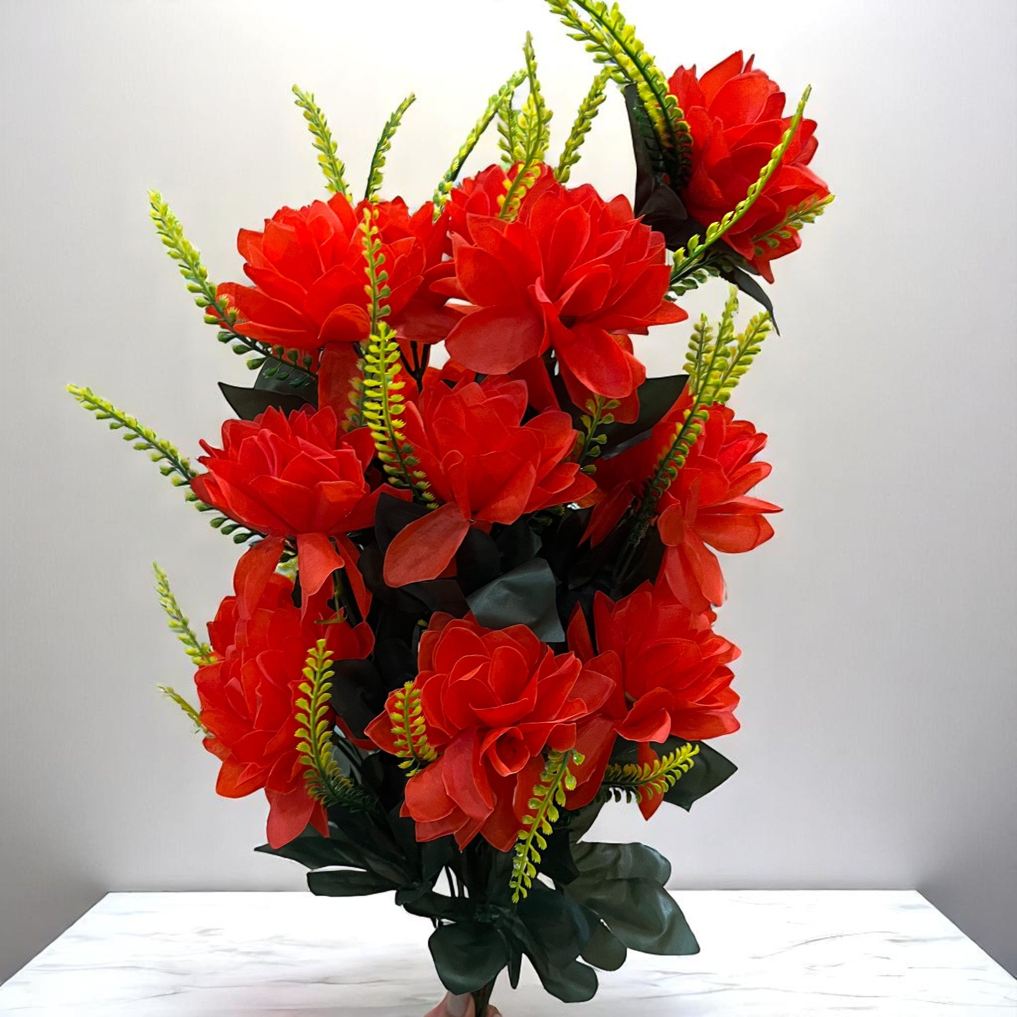 Artificial Flowers Bunches for Vase Pot | Faux Flowers Sticks - for Home Decor Living Room Side Table Centerpiece - 27 Inch - Apkamart #Colour_Red