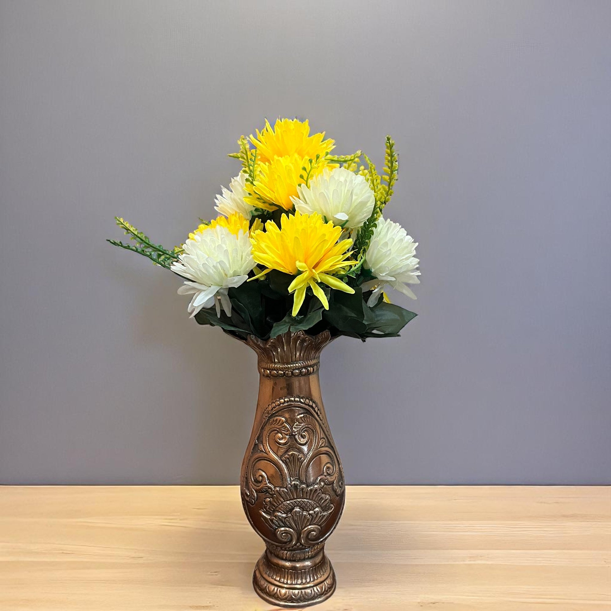 Artificial Marigold Flower Bouquets | Fake Flowers Bunch - For Vase, Pot, Home, Bedroom, Balcony - 16 Inch - Apkamart #Style_Design 2