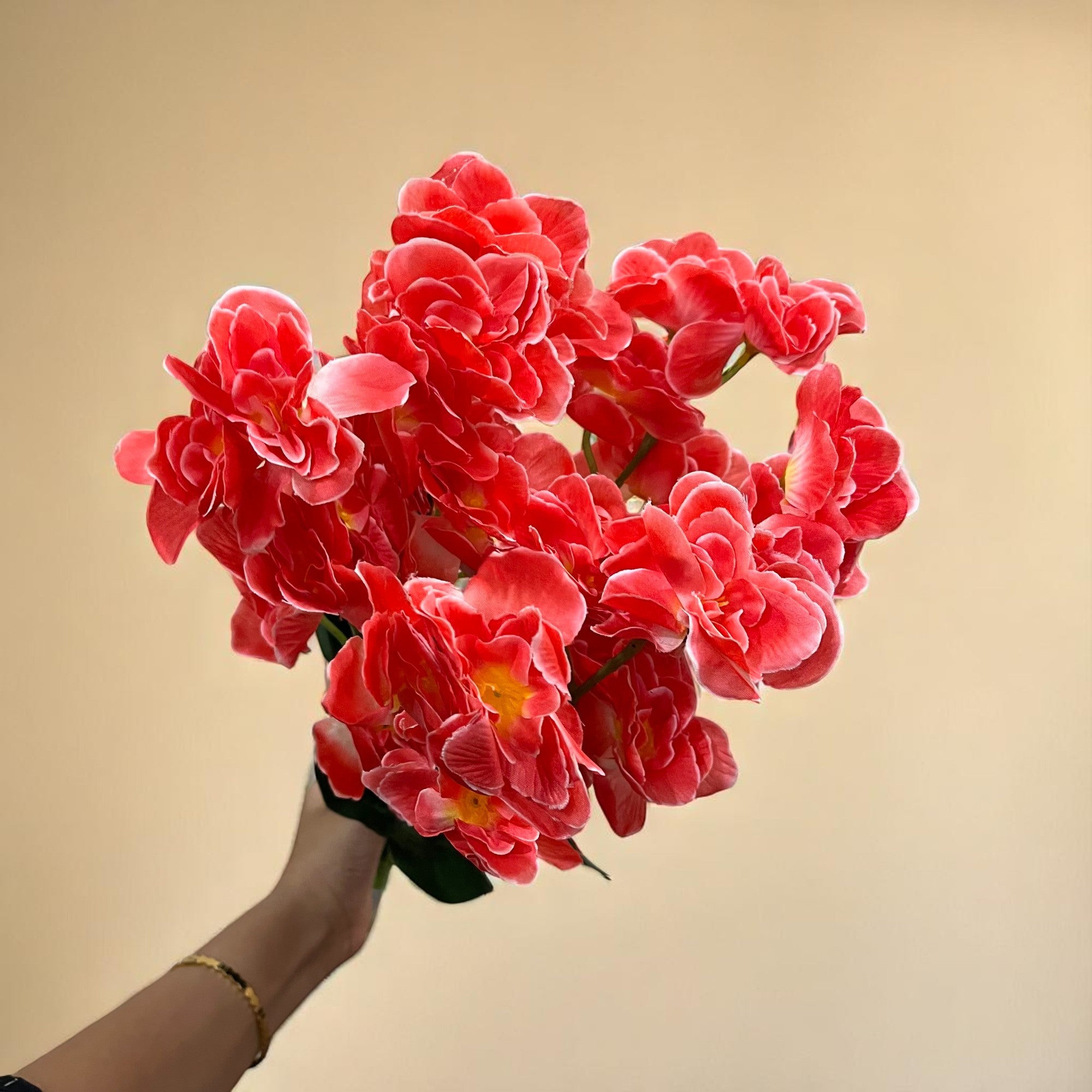 Artificial Orchids Flower Bouquets | Fake Flowers Bunch - For Vase, Pot, Home, Bedroom, Balcony, Office Corner, Living Room - 22 Inch - Apkamart #Colour_Red