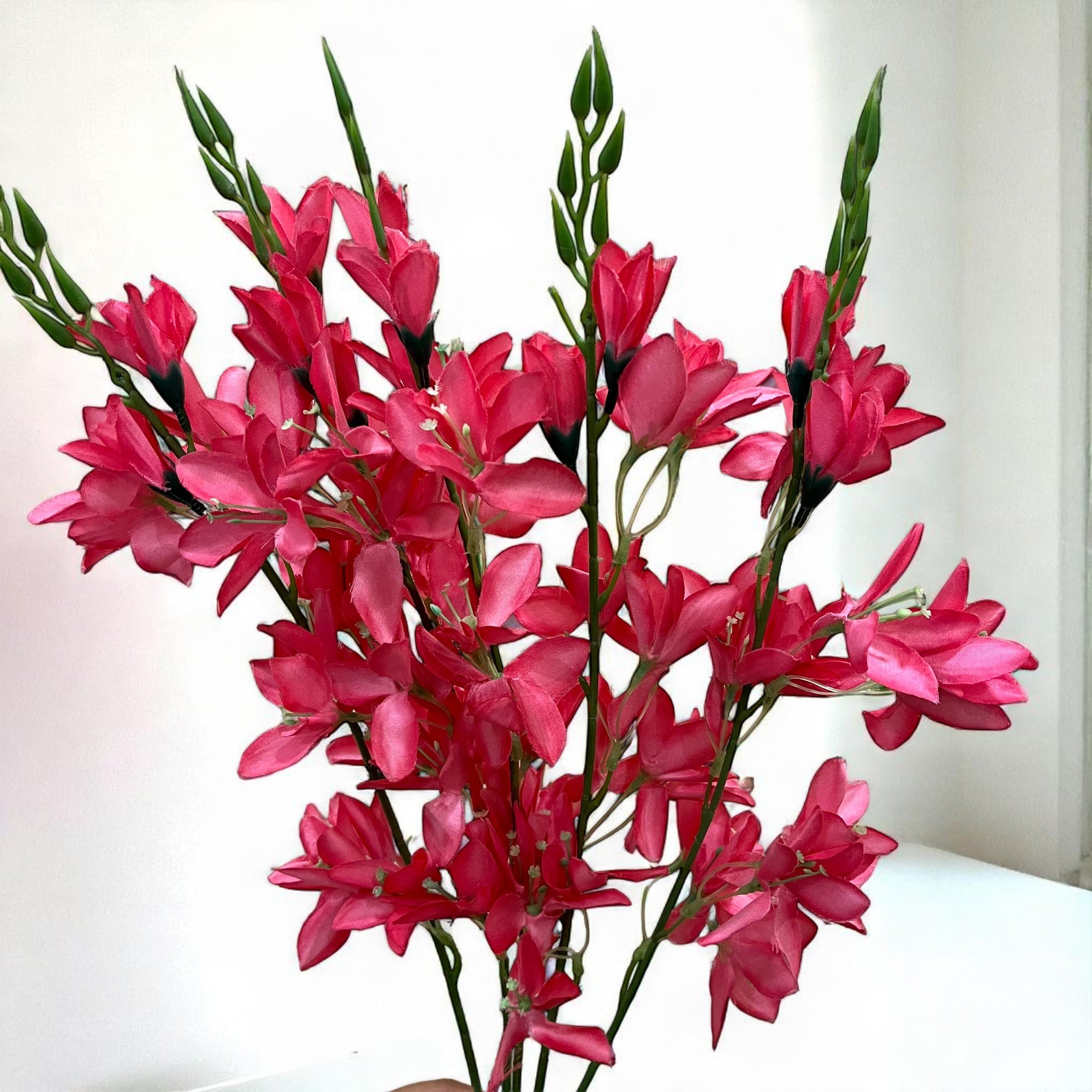 Artificial Flowers Gladiolus Bunches for Vase Pot | Faux Flowers Stem - for Home Decor Living Room Side Table - 26 Inch - Apkamart #Colour_Pink