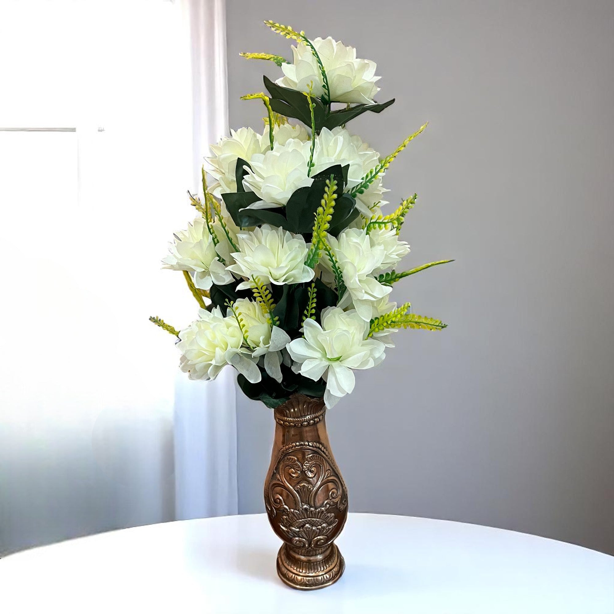 Artificial Plant Flowers Bunches for Vase Pot | Faux Flowers Stick - for Home Decor Living Room Side Table Centerpiece - 27 Inch - Apkamart #Colour_White