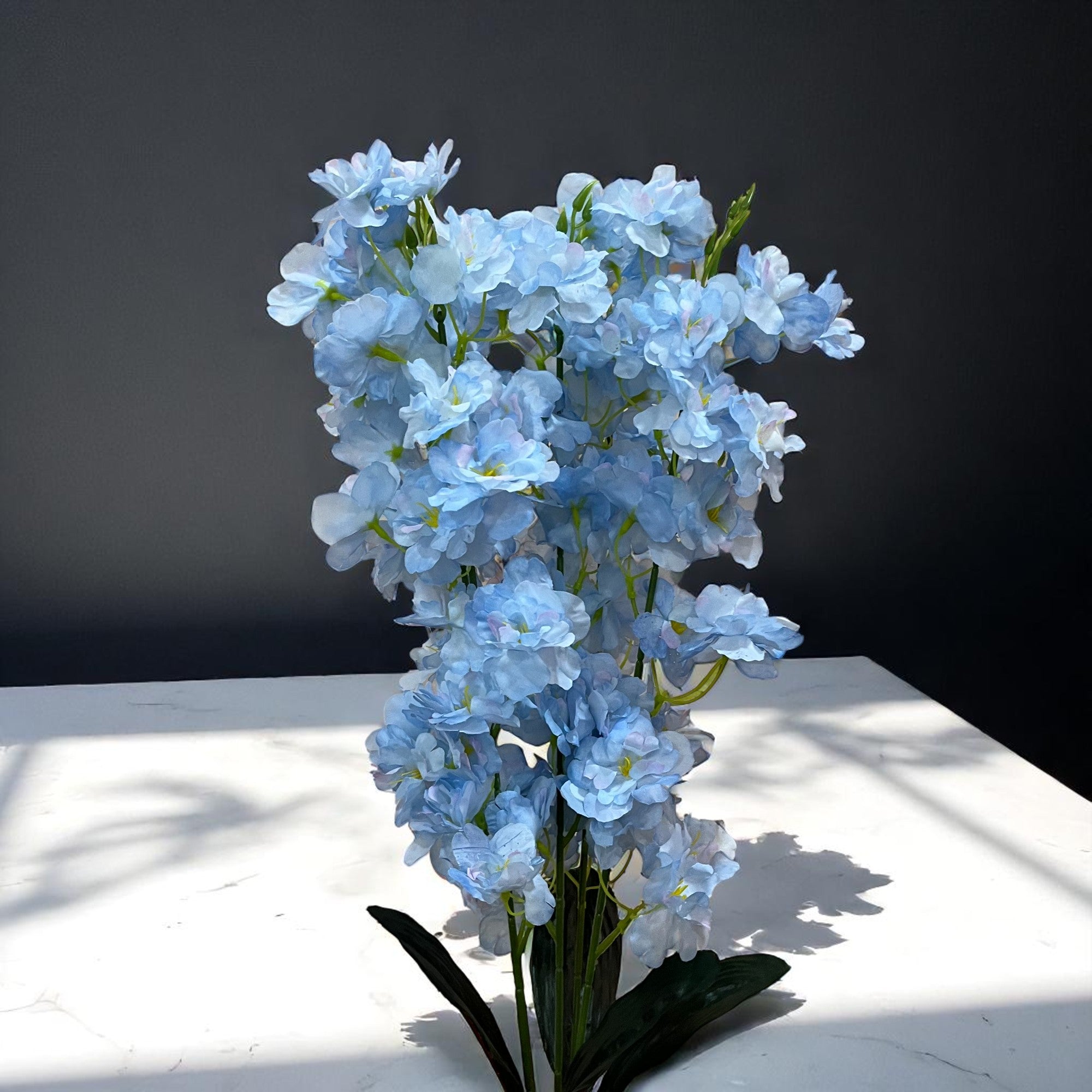 Artificial Flower Orchids Bouquets | Faux Flowers Bunch - for Table Vase, Pot, Home Decor, Living Room, Side Table Centerpiece - 26 Inch - Apkamart #Colour_Blue