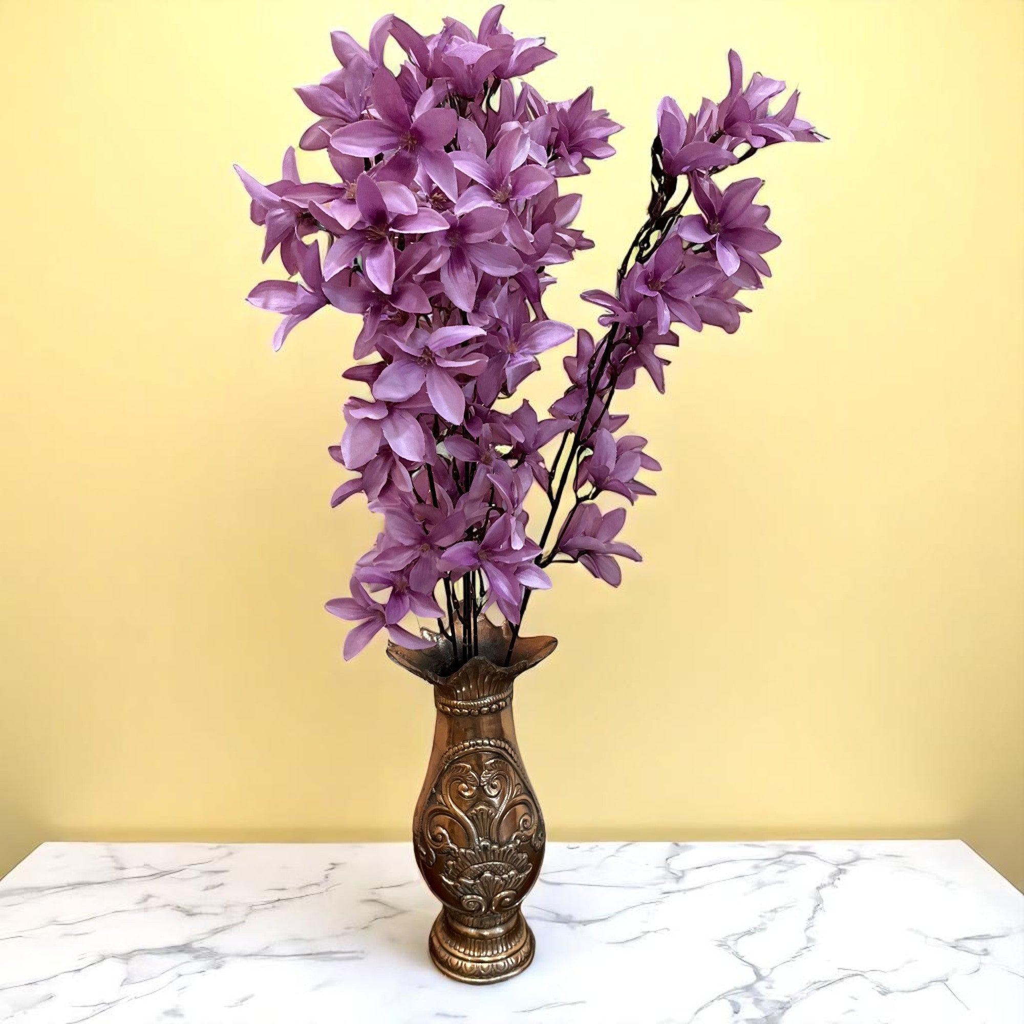 Artificial Flowers | Faux Flowers Bunch - for Home Decor, Living Room, Side Table, Centerpiece - 29 Inch - Apkamart #Colour_Purple