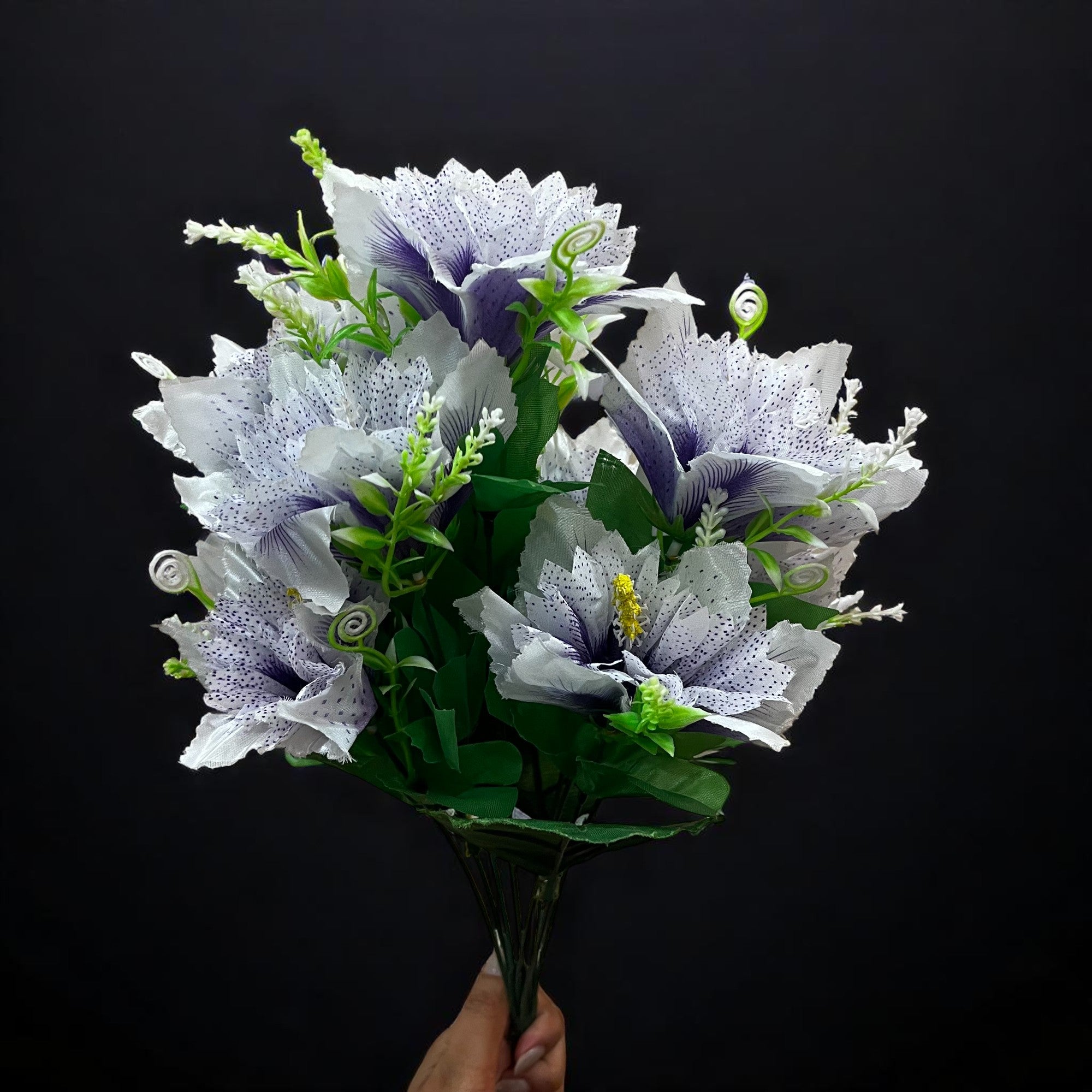 Artificial Flower Bouquets | Fake Flowers Bunch - For Vase, Pot, Home, Balcony, Office Corner, Living Room - 18 Inch - Apkamart #Colour_Purple