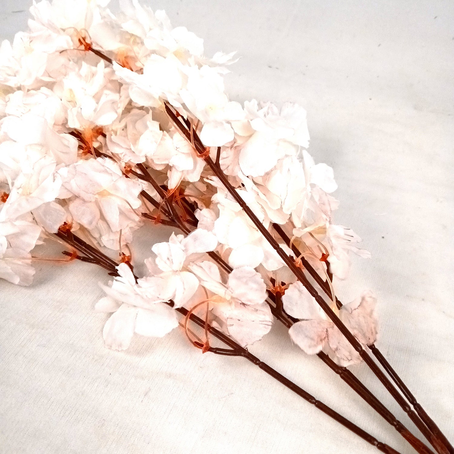 Artificial Flower Bouquets - Cherry Blossom | Faux Flowers Sticks / Bunch - for Table Vase, Home Decor, Living Room, Side Table Centerpiece - 21 Inch - Apkamart #Style_Design 1