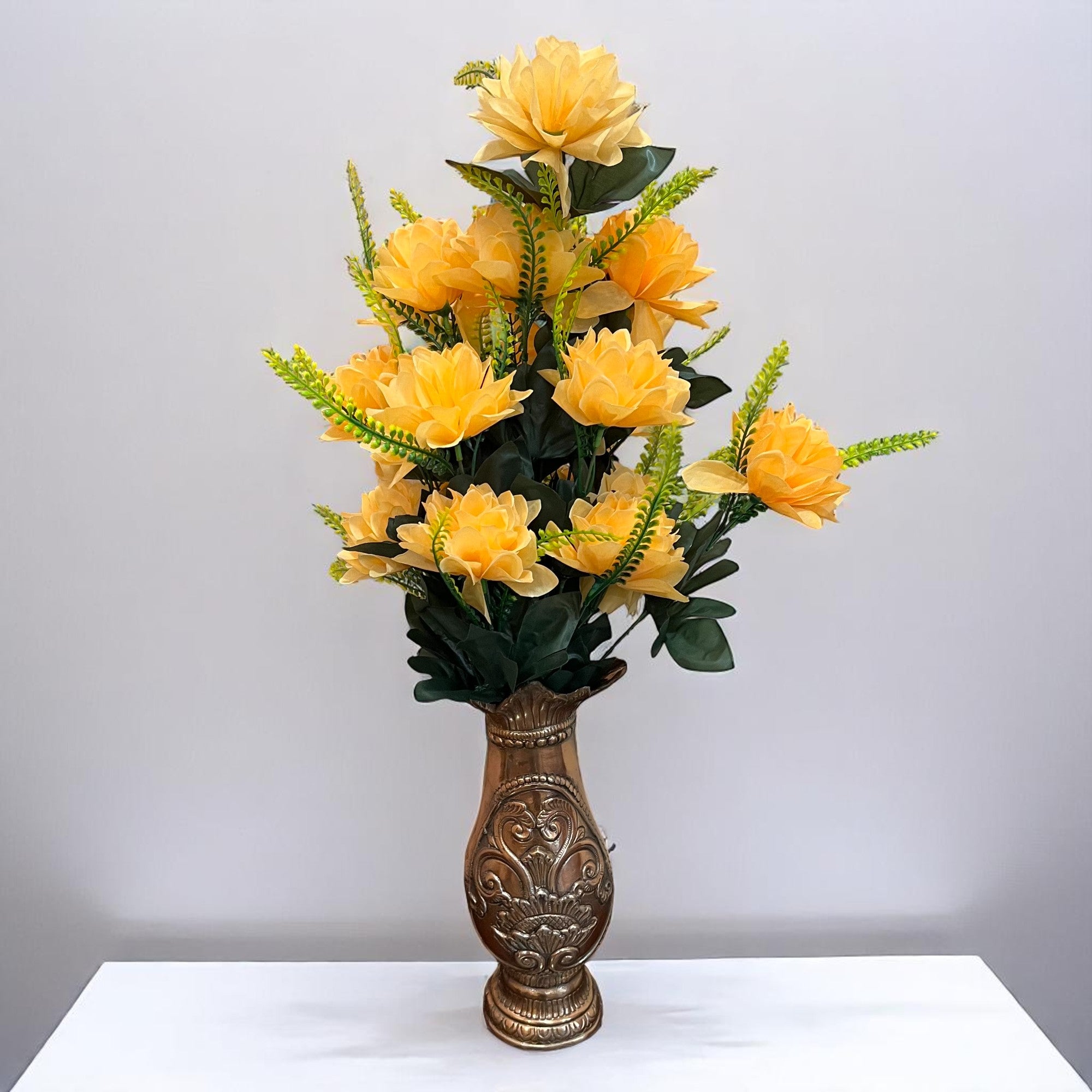 Artificial Plant Flowers Bunches for Vase Pot | Faux Flowers Stick - for Home Decor Living Room Side Table Centerpiece - 27 Inch - Apkamart #Colour_Orange