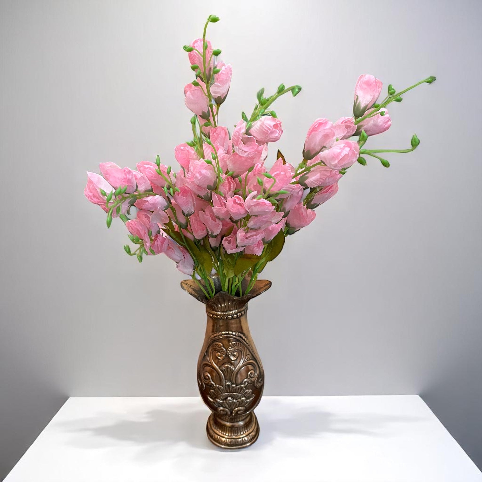 Artificial Flower Tulips Bouquet | Faux Flowers Bunch - for Table Vase, Pot, Home Decor, Living Room, Side Table Centerpiece - 27 Inch - Apkamart #Colour_Pink