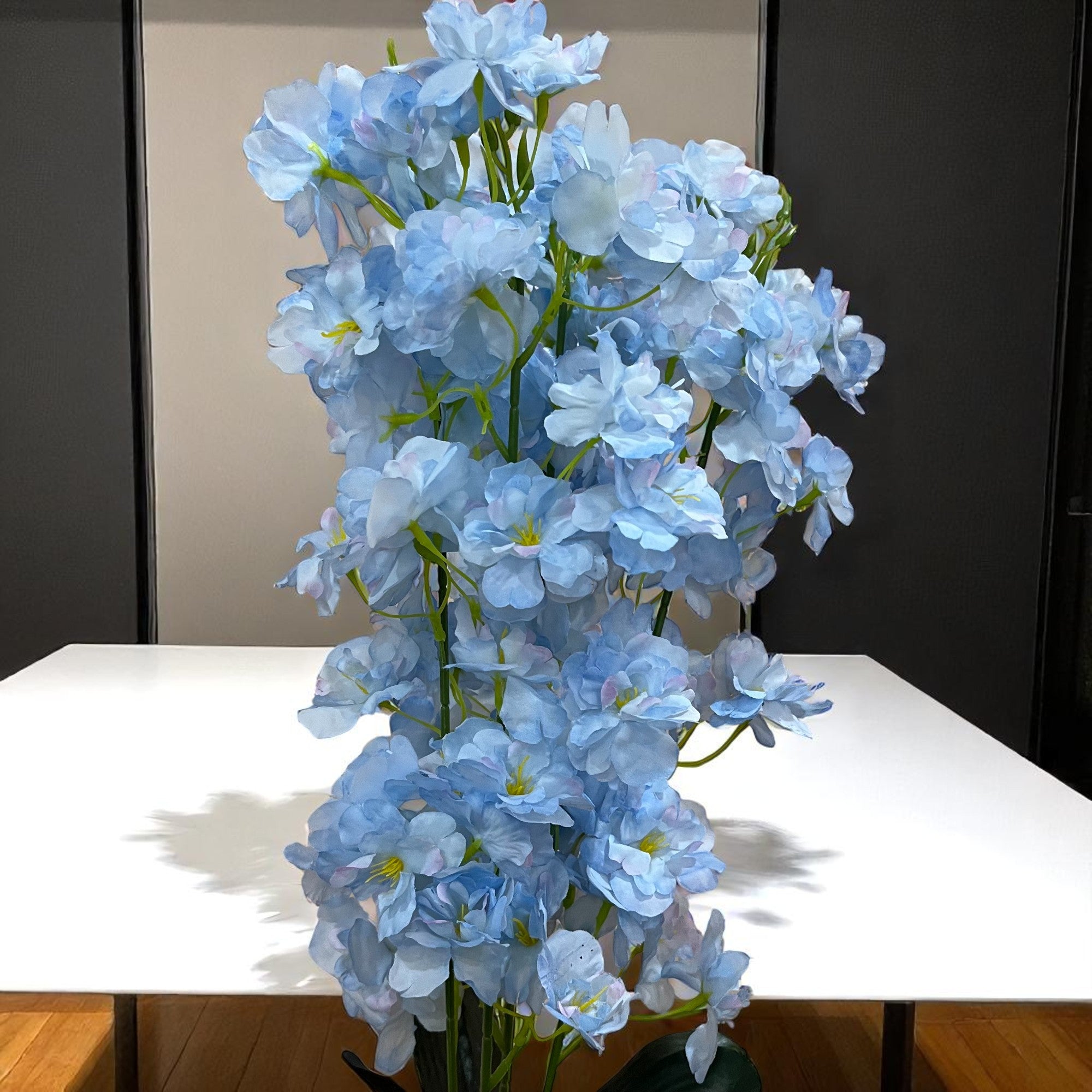 Artificial Flower Orchids Bouquets | Faux Flowers Bunch - for Table Vase, Pot, Home Decor, Living Room, Side Table Centerpiece - 26 Inch - Apkamart #Colour_Blue
