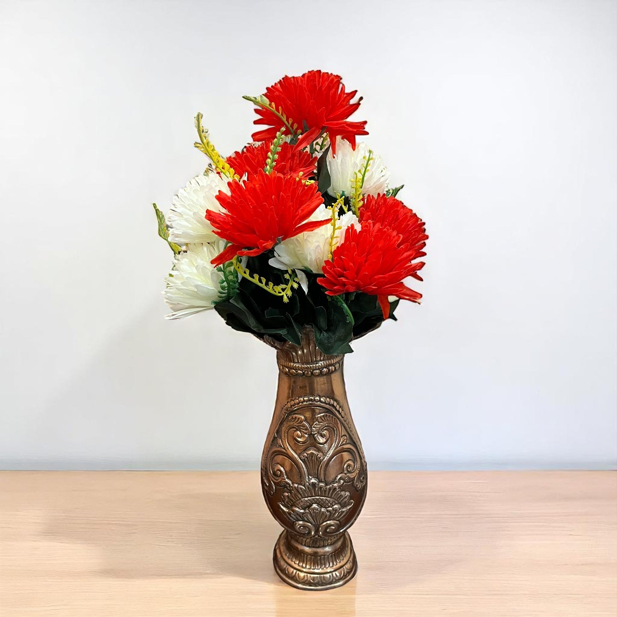 Artificial Marigold Flower Bouquets | Fake Flowers Bunch - For Vase, Pot, Home, Bedroom, Balcony - 16 Inch - Apkamart #Style_Design 1
