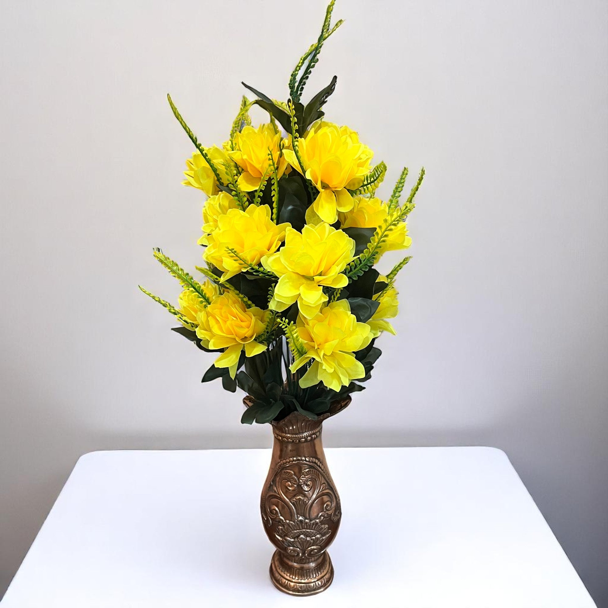 Artificial Flowers Bunches for Vase Pot | Faux Flowers Sticks - for Home Decor Living Room Side Table Centerpiece - 27 Inch - Apkamart #Colour_Yellow