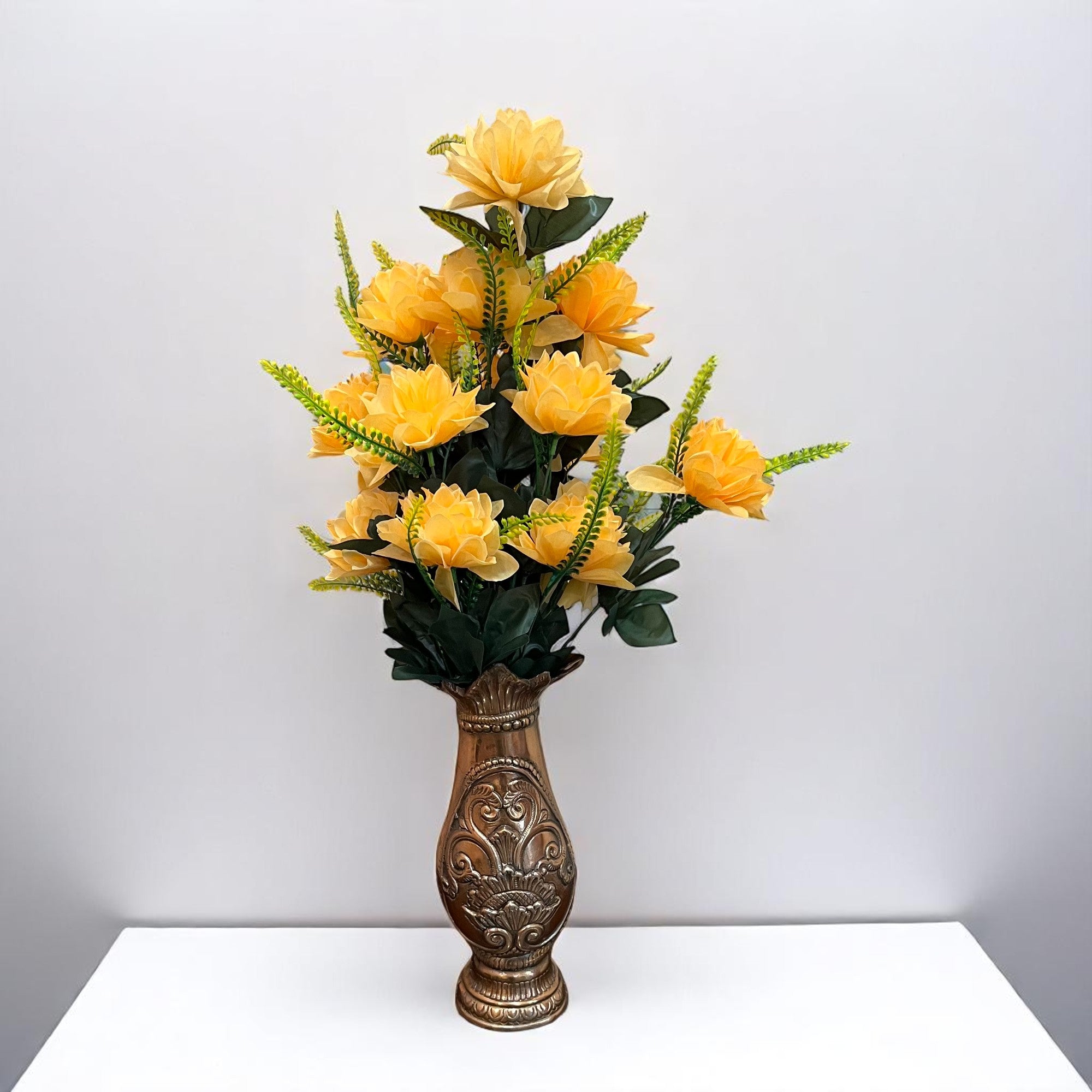 Artificial Plant Flowers Bunches for Vase Pot | Faux Flowers Stick - for Home Decor Living Room Side Table Centerpiece - 27 Inch - Apkamart #Colour_Orange