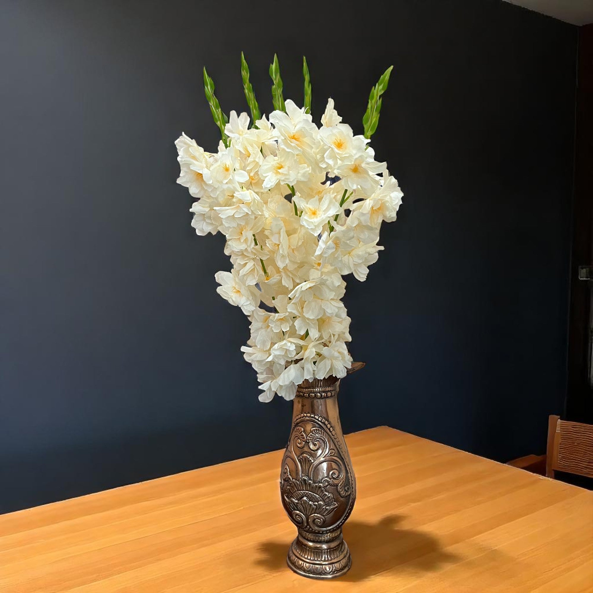 Artificial Flower Orchids Bouquets | Faux Flowers Bunch - for Table Vase, Pot, Home Decor, Living Room, Side Table Centerpiece - 26 Inch - Apkamart #Colour_Cream