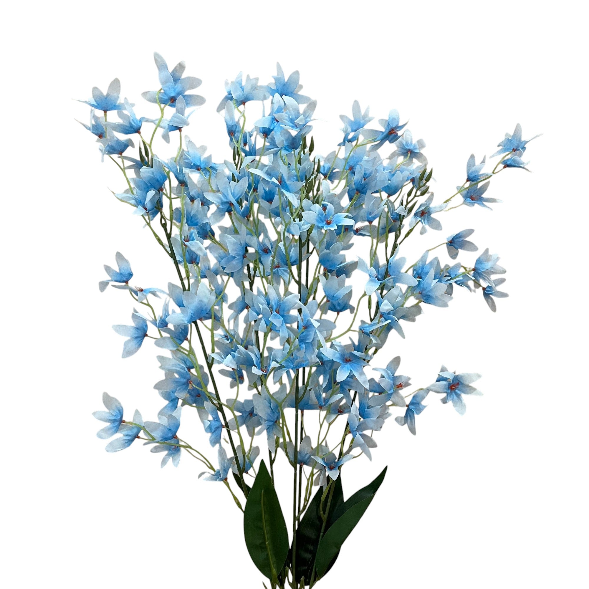 Artificial Orchids Flower Bouquets | Fake Flowers Bunch - For Vase, Pot, Home, Bedroom, Balcony, Office Corner, Living Room - 28 Inch - Apkamart #Colour_Blue