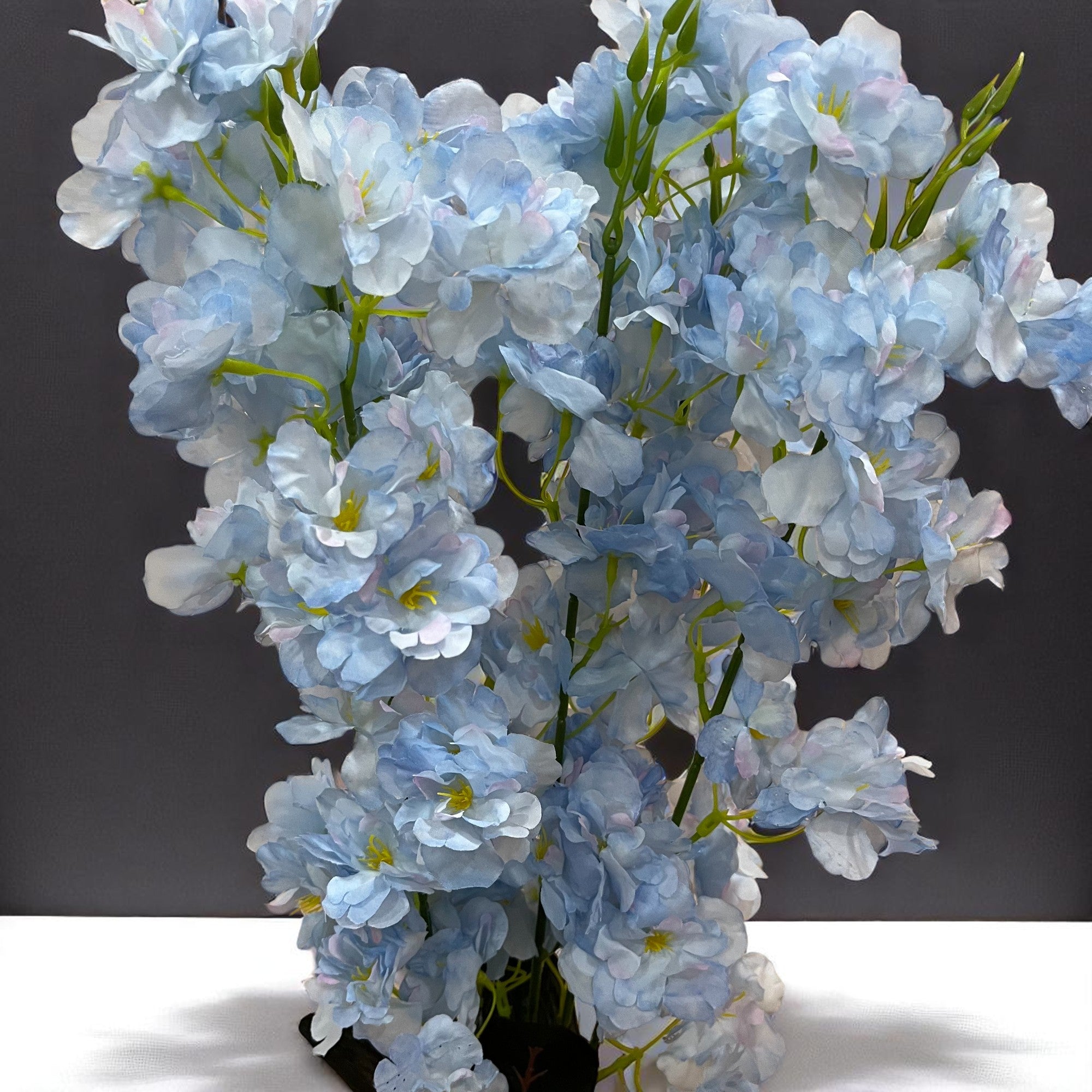 Artificial Flower Orchids Bouquets | Faux Flowers Bunch - for Table Vase, Pot, Home Decor, Living Room, Side Table Centerpiece - 26 Inch - Apkamart #Colour_Blue