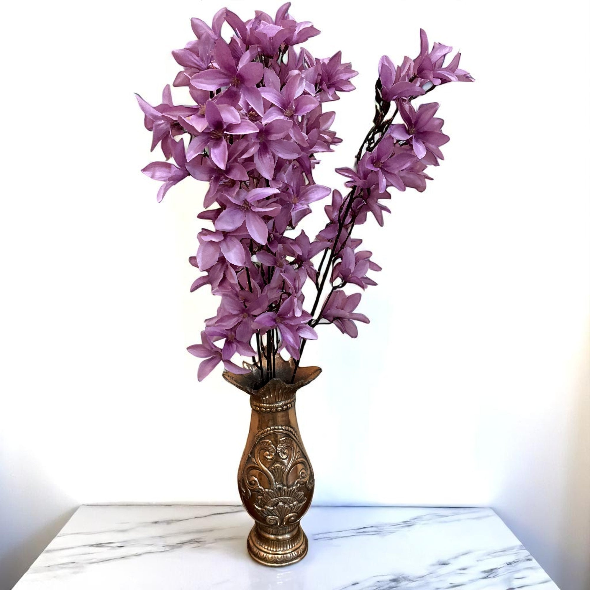 Artificial Flowers | Faux Flowers Bunch - for Home Decor, Living Room, Side Table, Centerpiece - 29 Inch - Apkamart #Colour_Purple
