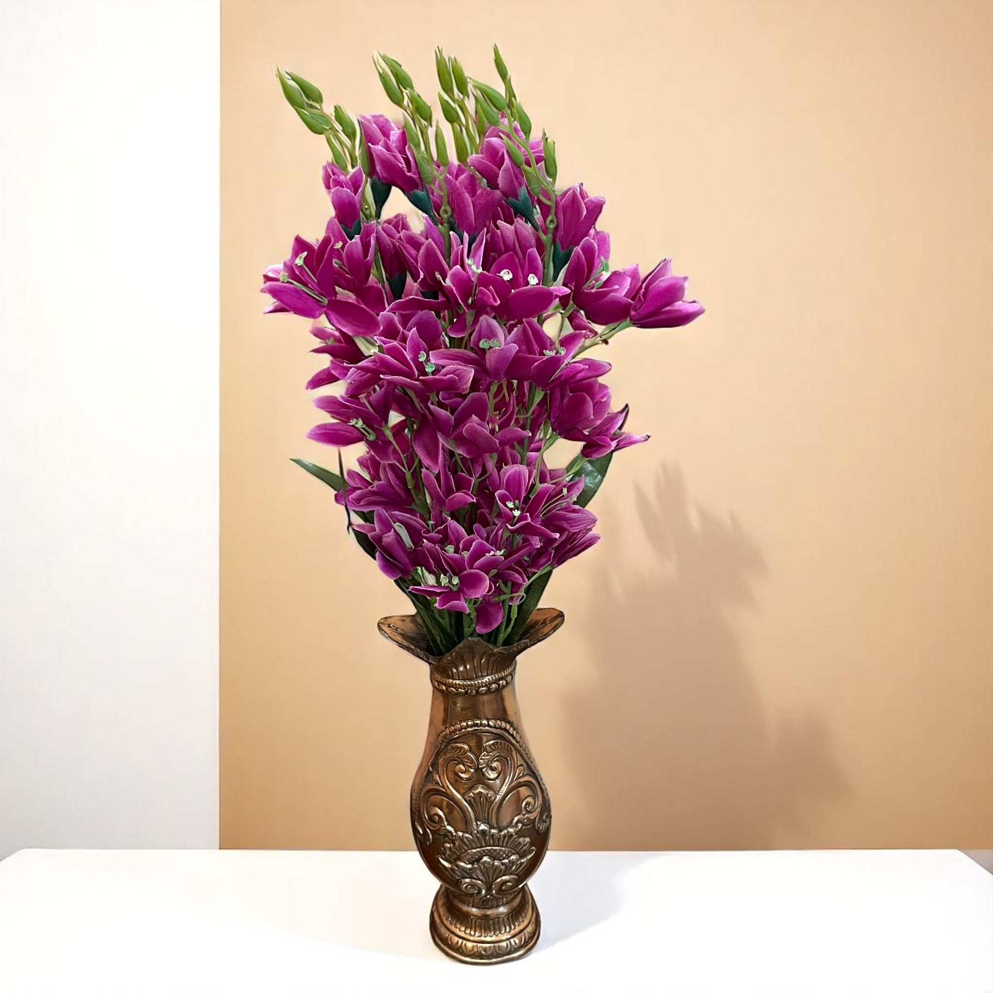 Artificial Flowers Gladiolus Bunches for Vase Pot | Faux Flowers Stem - for Home Decor Living Room Side Table Centerpiece - 26 Inch - Apkamart #Colour_Purple