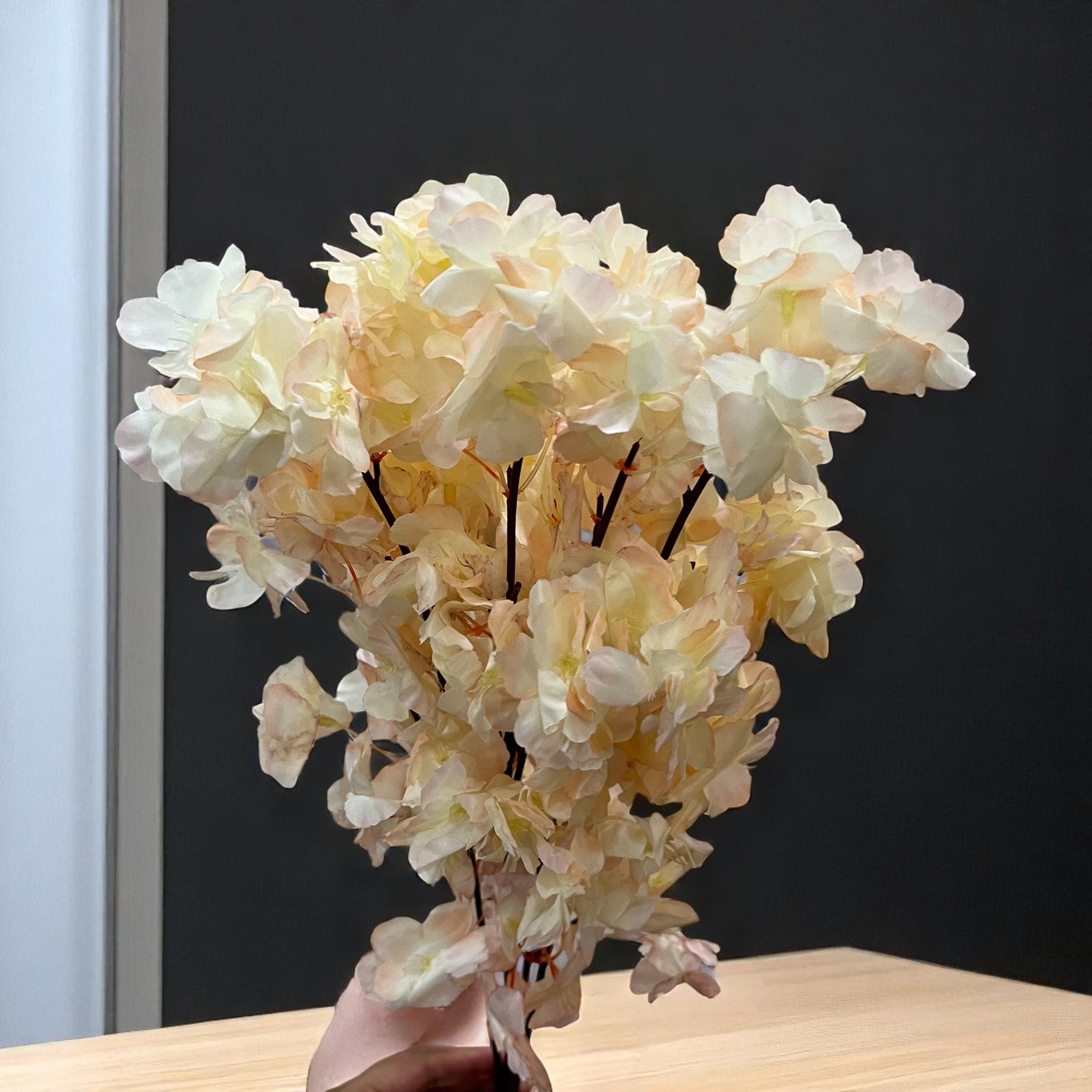 Artificial Flower Bouquets - Cherry Blossom | Faux Flowers Sticks / Bunch - for Table Vase, Home Decor, Living Room, Side Table Centerpiece - 21 Inch - Apkamart #Style_Design 2