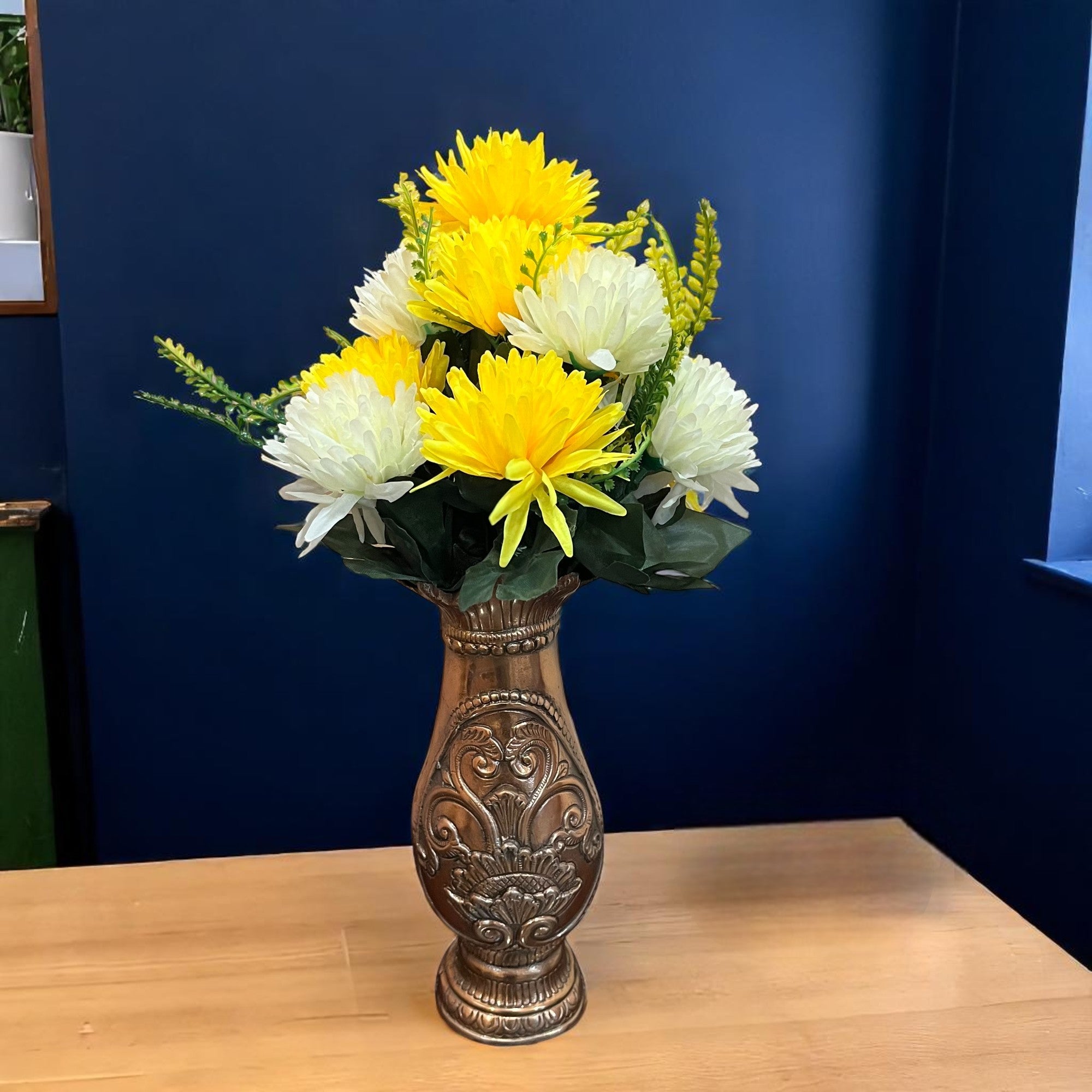 Artificial Marigold Flower Bouquets | Fake Flowers Bunch - For Vase, Pot, Home, Bedroom, Balcony - 16 Inch - Apkamart #Style_Design 2