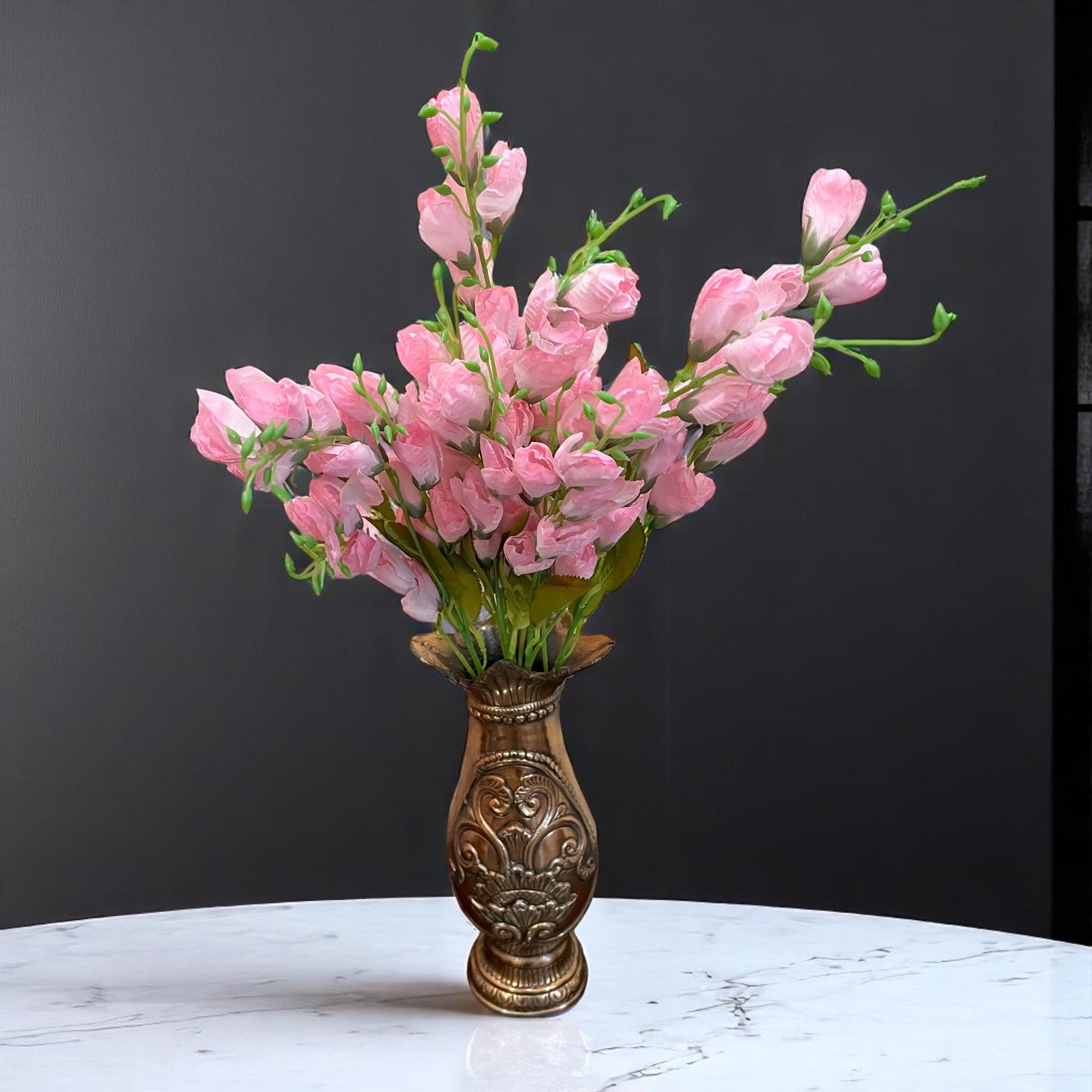 Artificial Flower Tulips Bouquet | Faux Flowers Bunch - for Table Vase, Pot, Home Decor, Living Room, Side Table Centerpiece - 27 Inch - Apkamart #Colour_Pink
