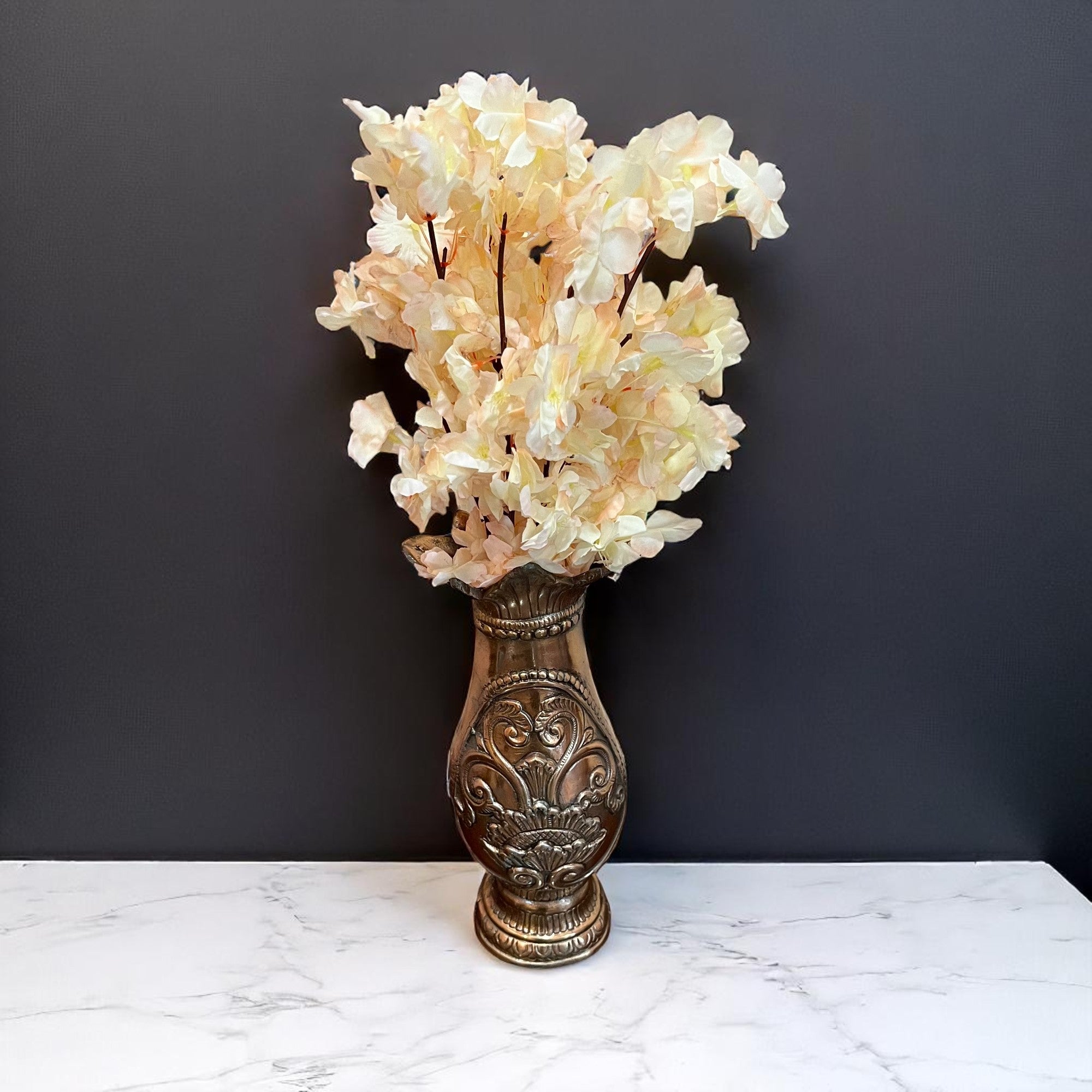 Artificial Flower Bouquets - Cherry Blossom | Faux Flowers Sticks / Bunch - for Table Vase, Home Decor, Living Room, Side Table Centerpiece - 21 Inch - Apkamart #Style_Design 2